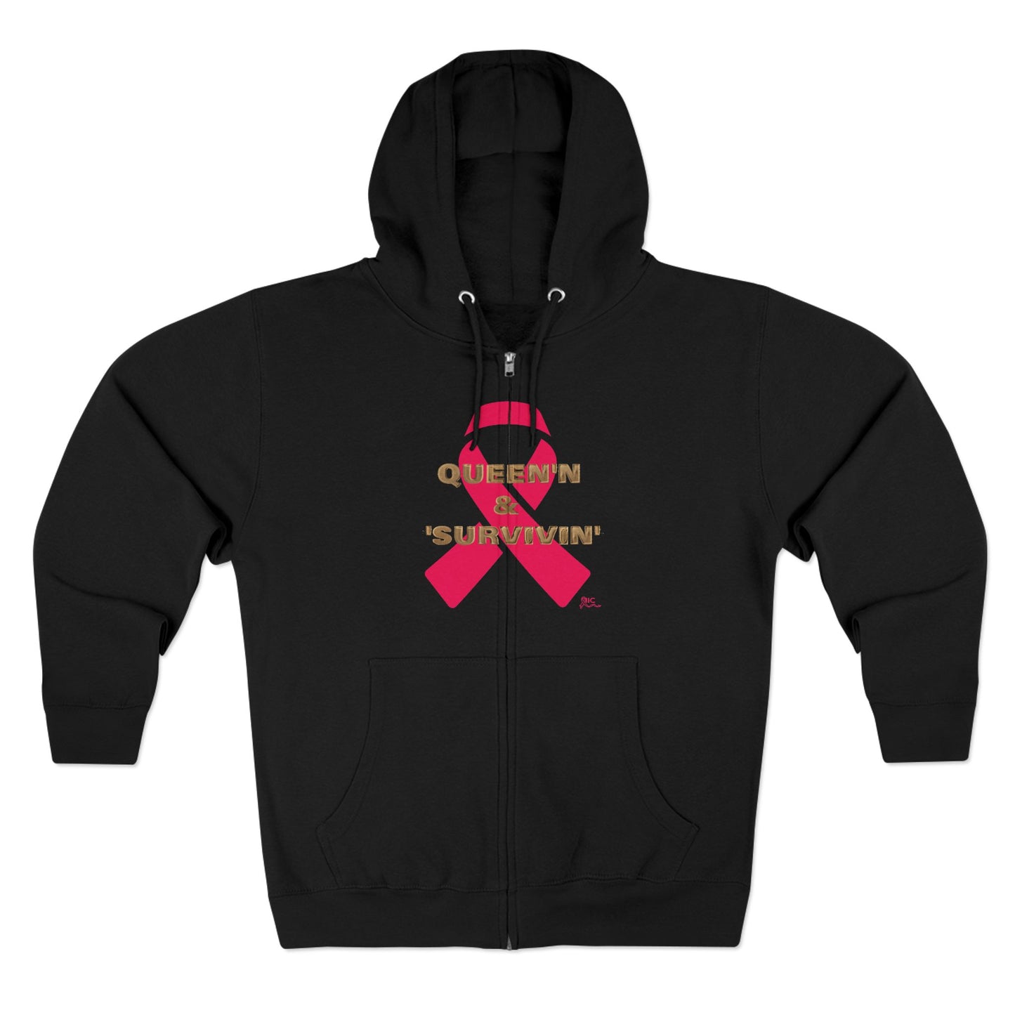Queen 'SURVIVIN' - PINK -Unisex Zip Hoodie