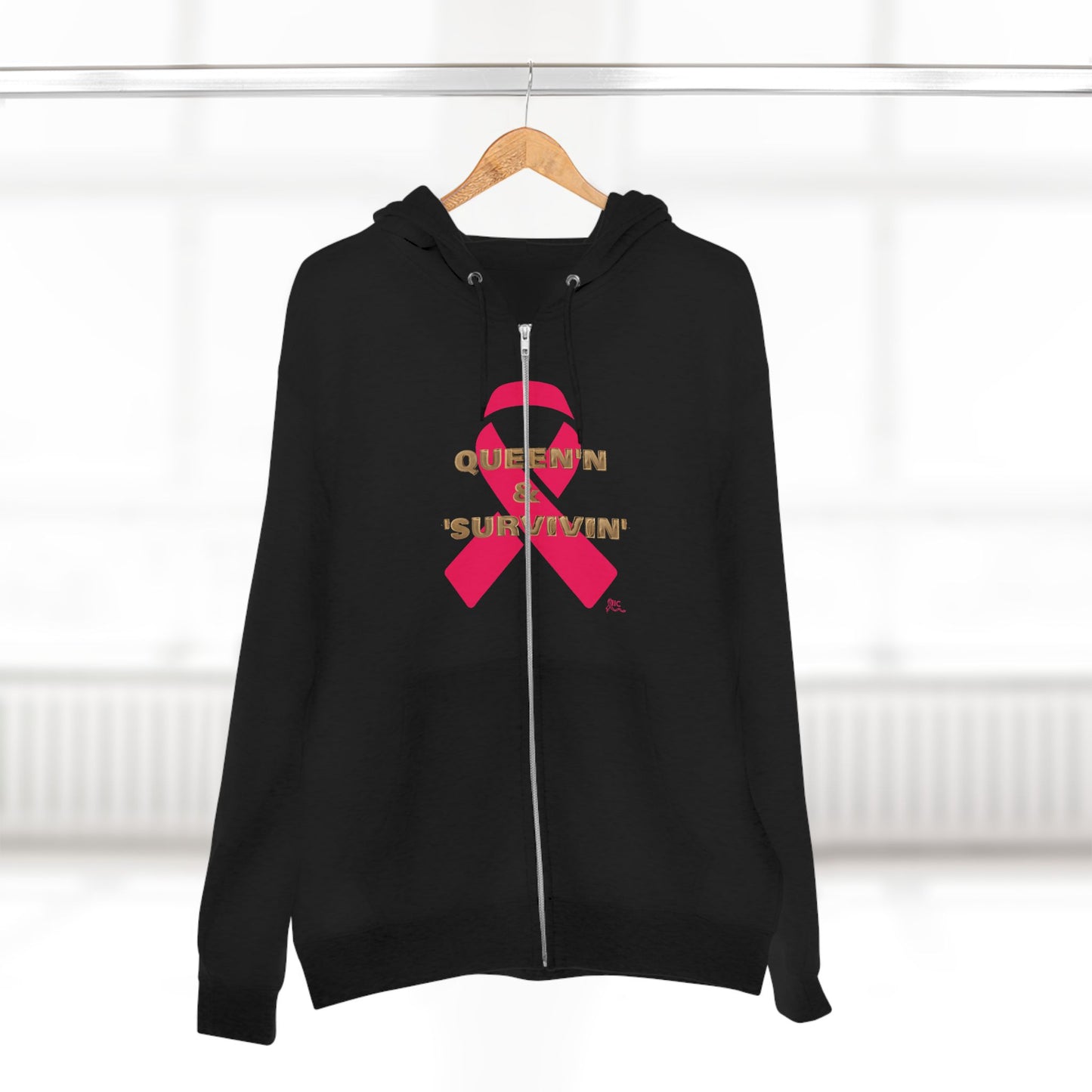 Queen 'SURVIVIN' - PINK -Unisex Zip Hoodie