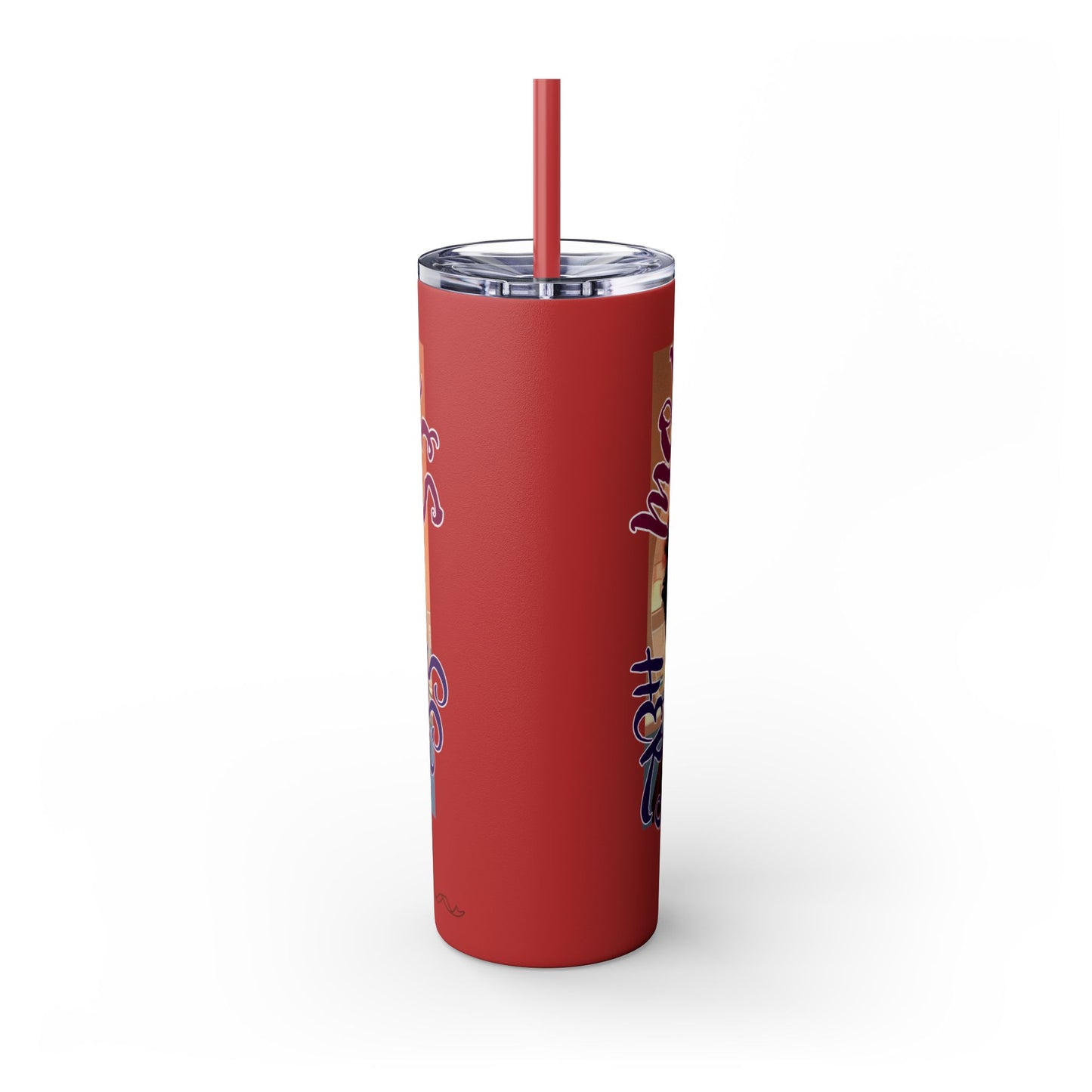 Mommy Loves: Skinny Tumbler with Straw, 20oz