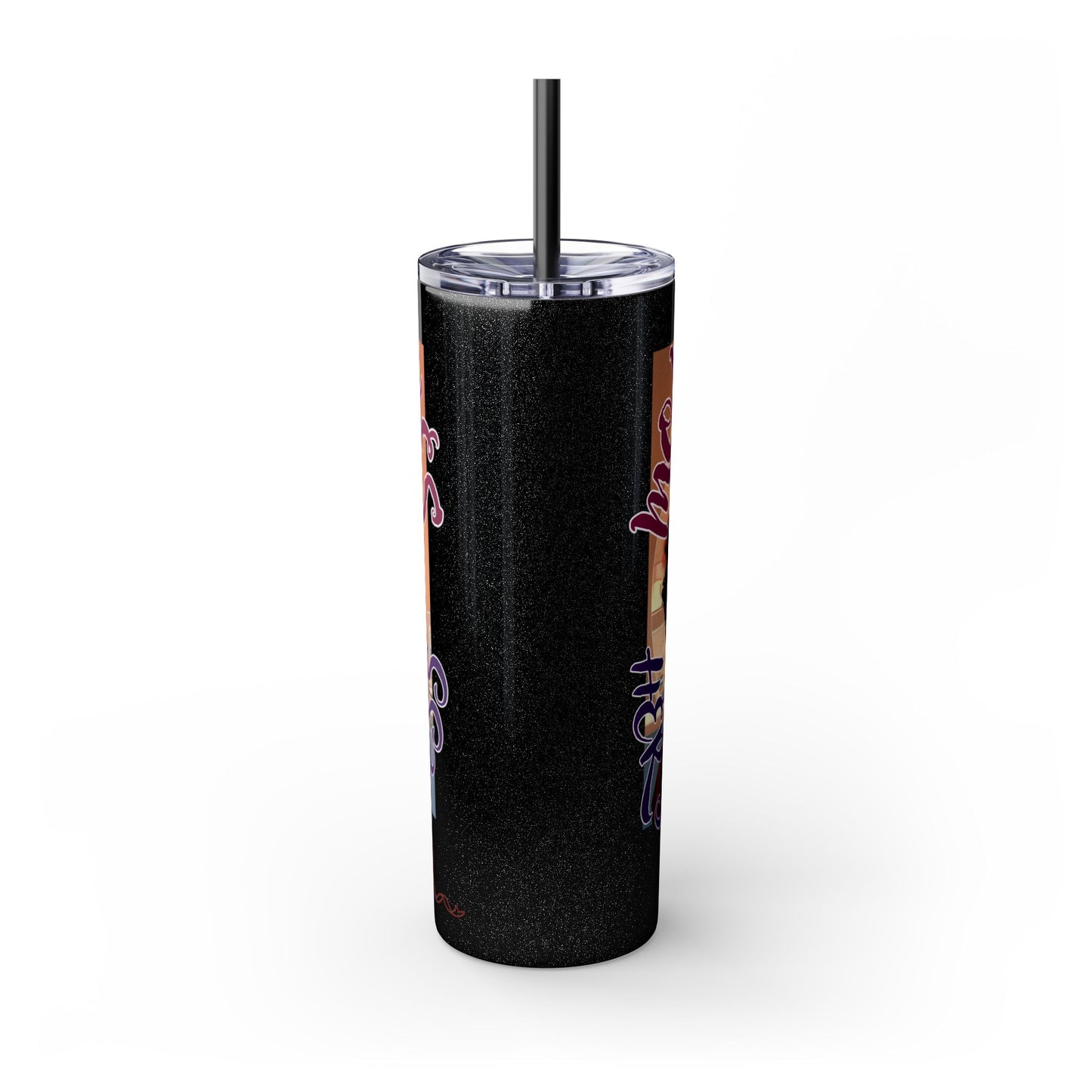 Mommy Loves: Skinny Tumbler with Straw, 20oz