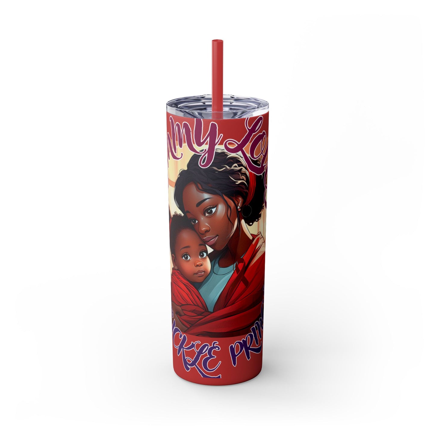 Mommy Loves: Skinny Tumbler with Straw, 20oz