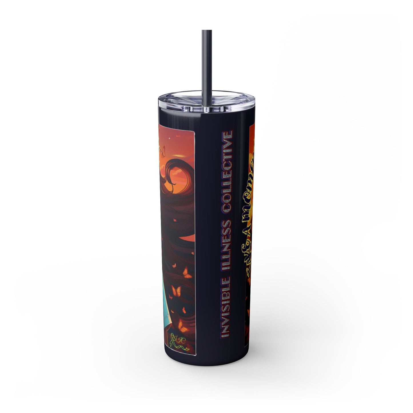 JUST BREATH: Skinny Tumbler with Straw, 20oz