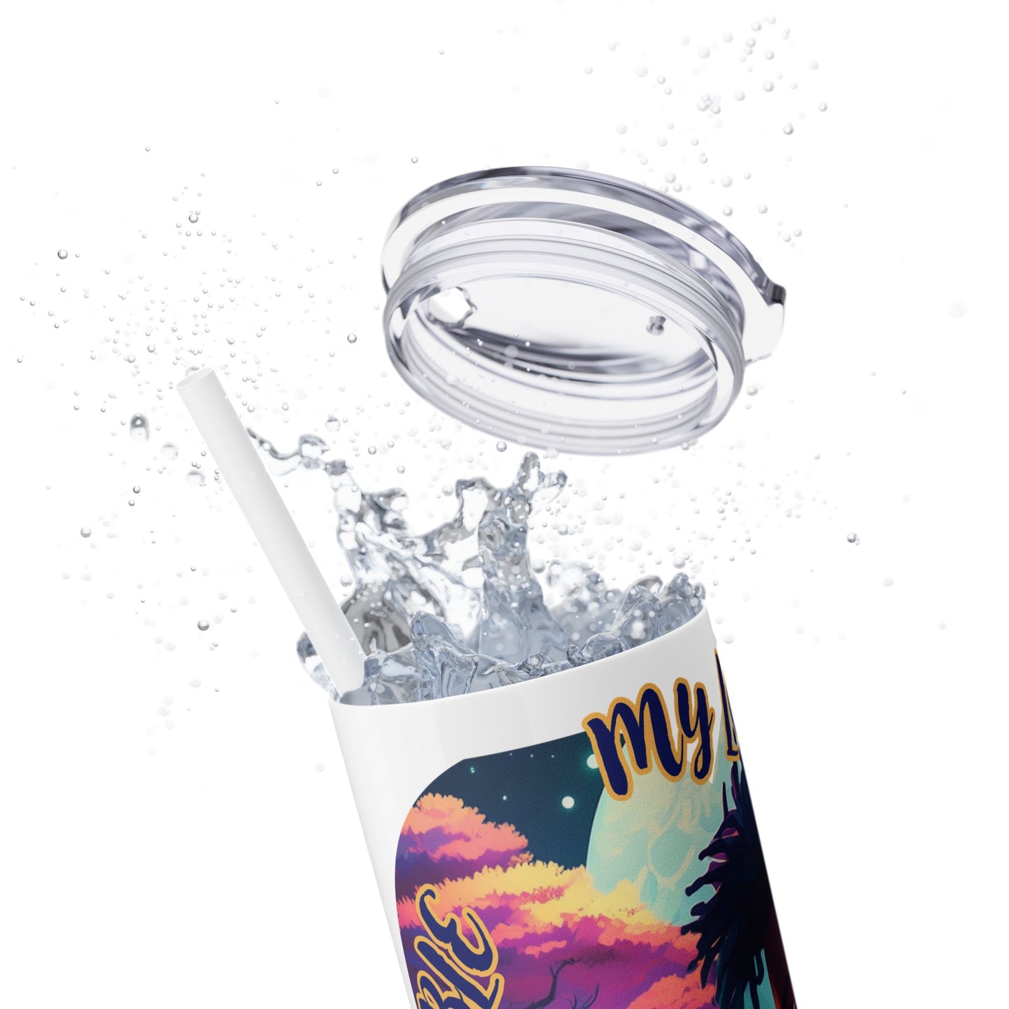 MY LOVE IS NOT INVISIBLE - Skinny Tumbler with Straw, 20oz