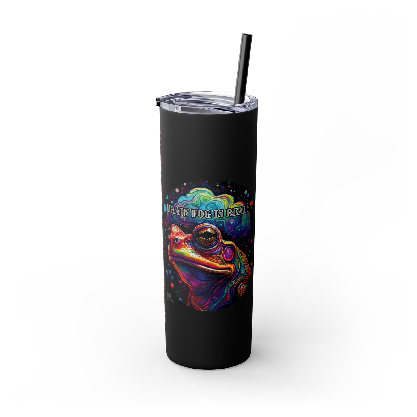 BRAIN FOG Skinny Tumbler with Straw, 20oz