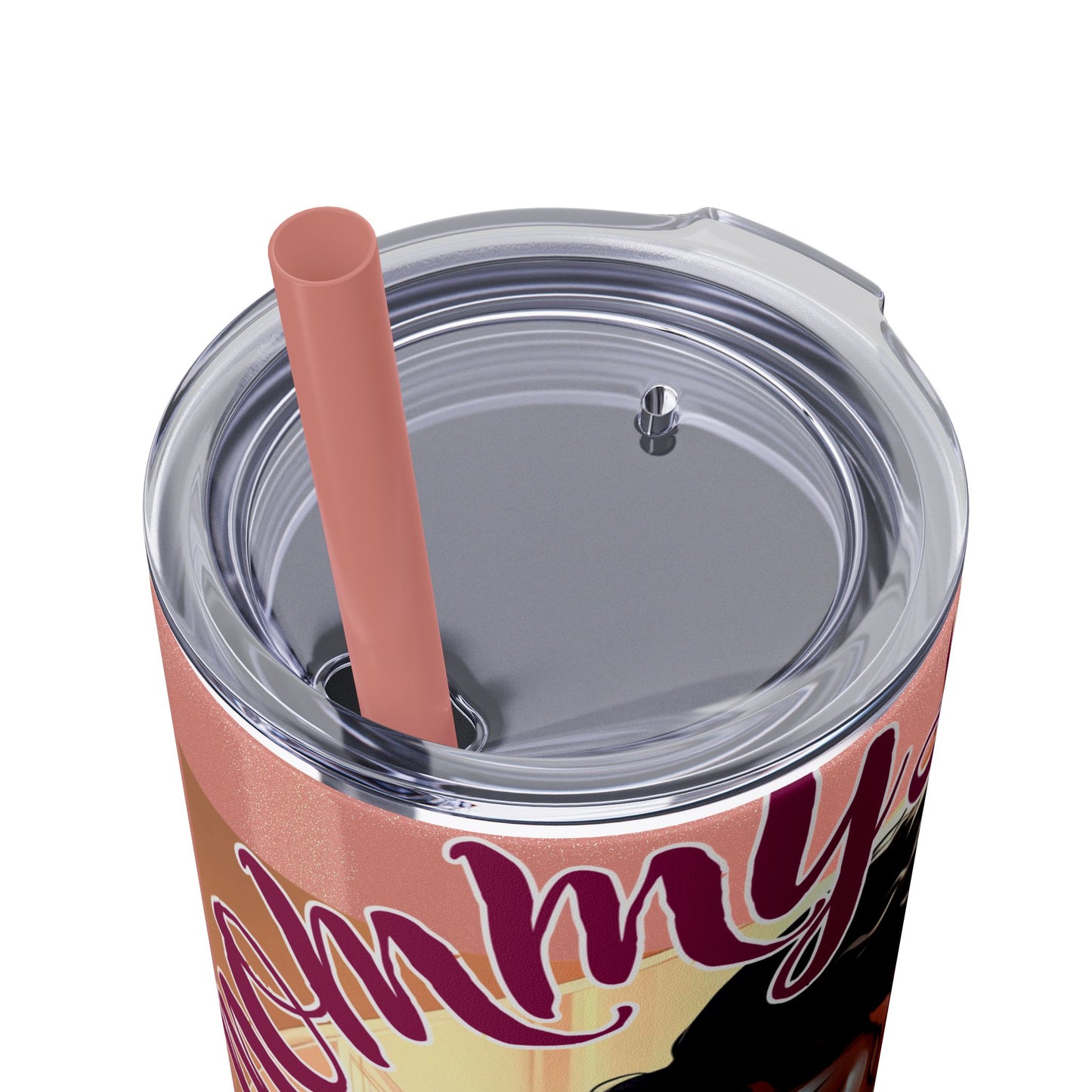 Mommy Loves: Skinny Tumbler with Straw, 20oz