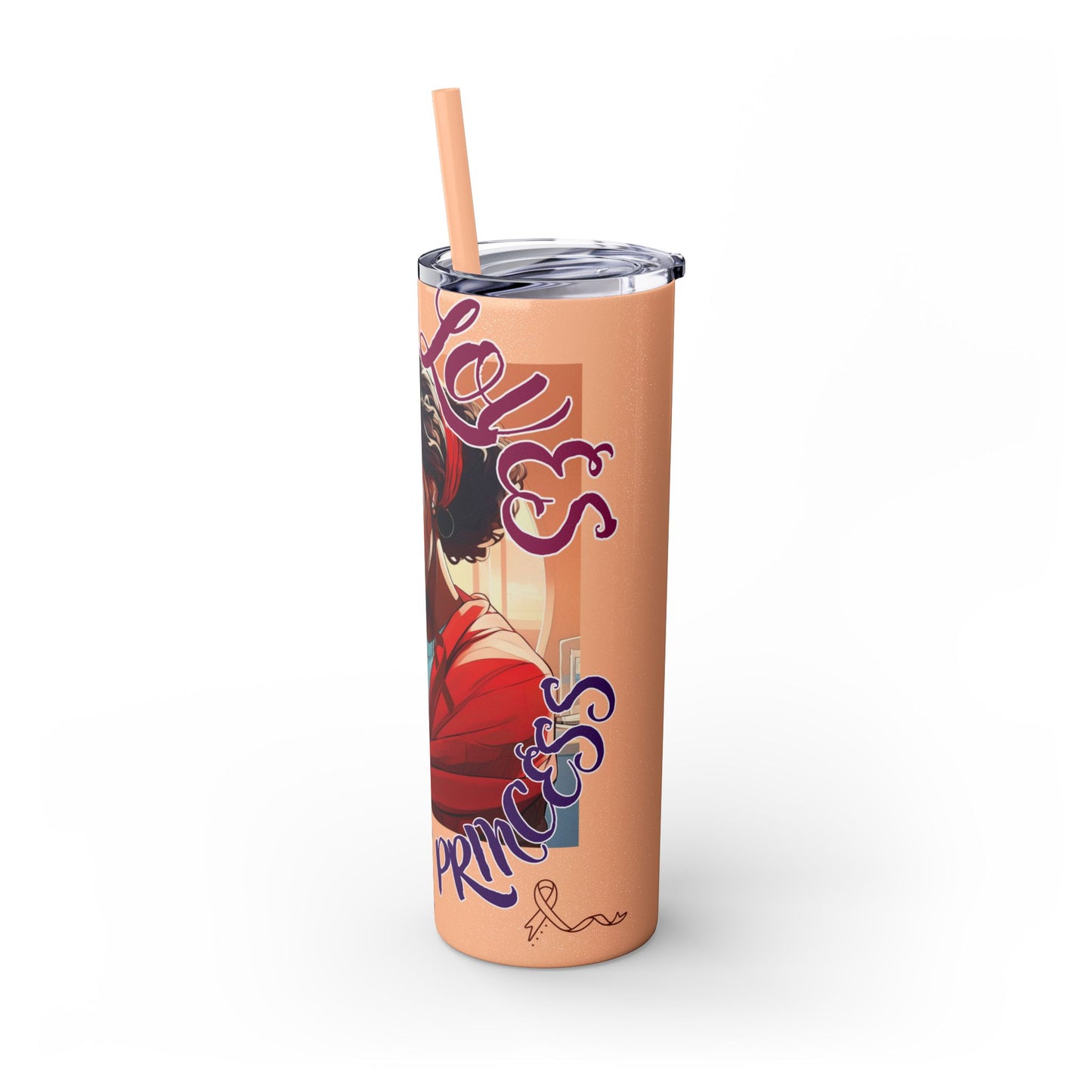 Mommy Loves: Skinny Tumbler with Straw, 20oz