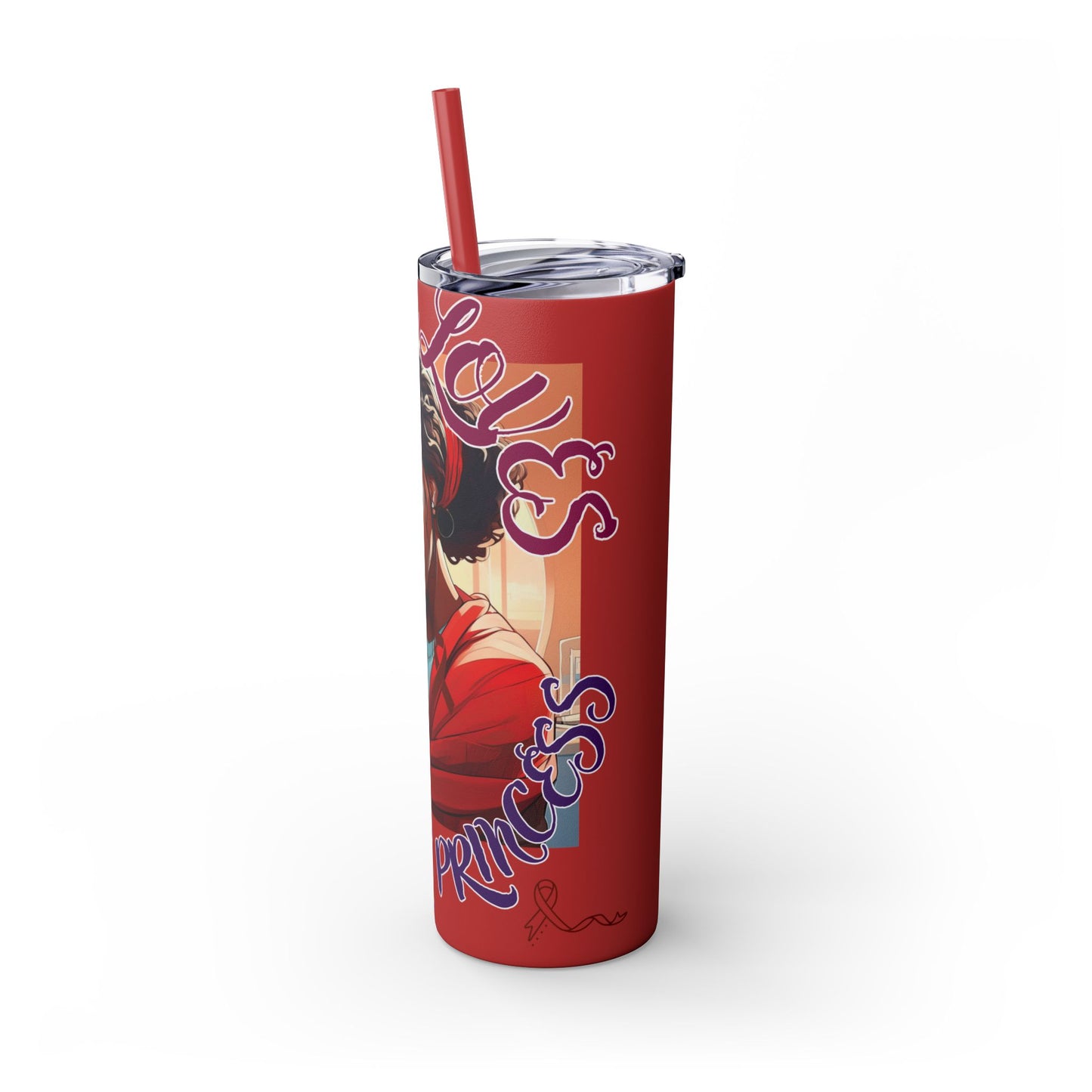 Mommy Loves: Skinny Tumbler with Straw, 20oz