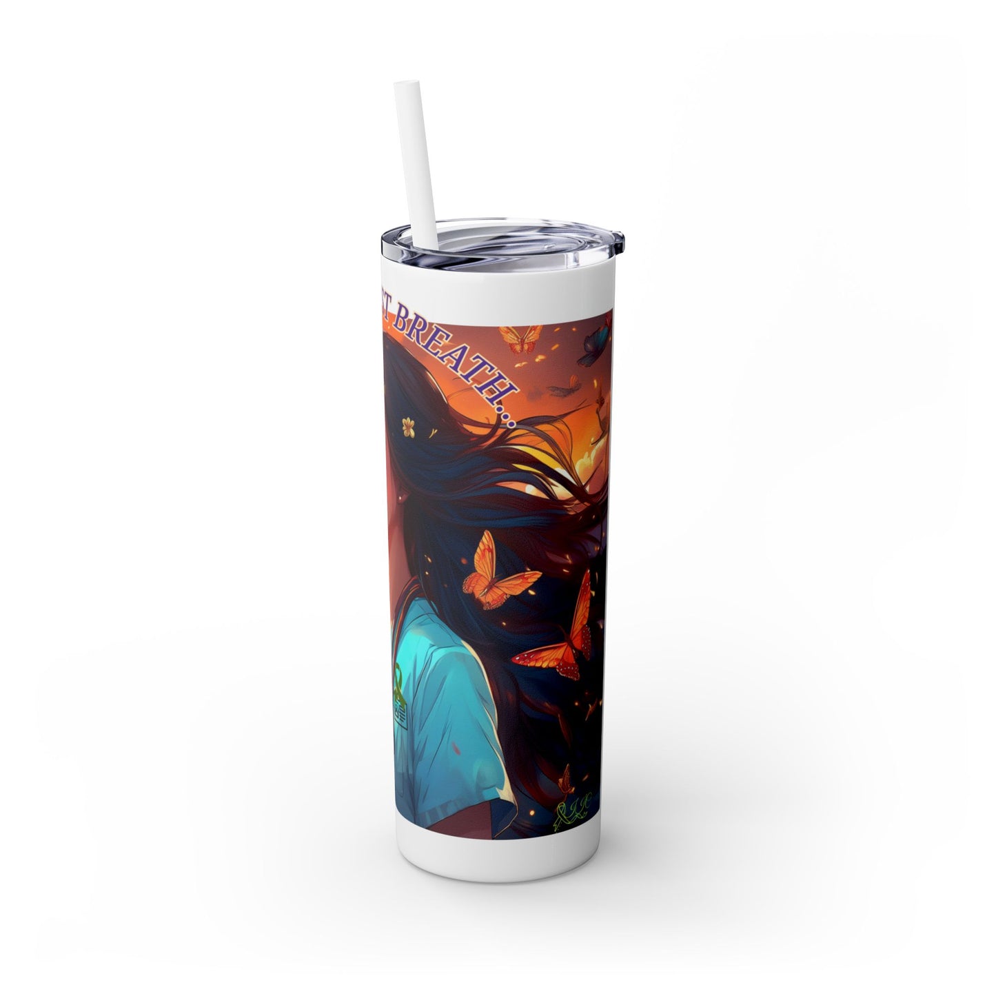 Just Breath: Nurses Rock! Collection Skinny Tumbler with Straw, 20oz