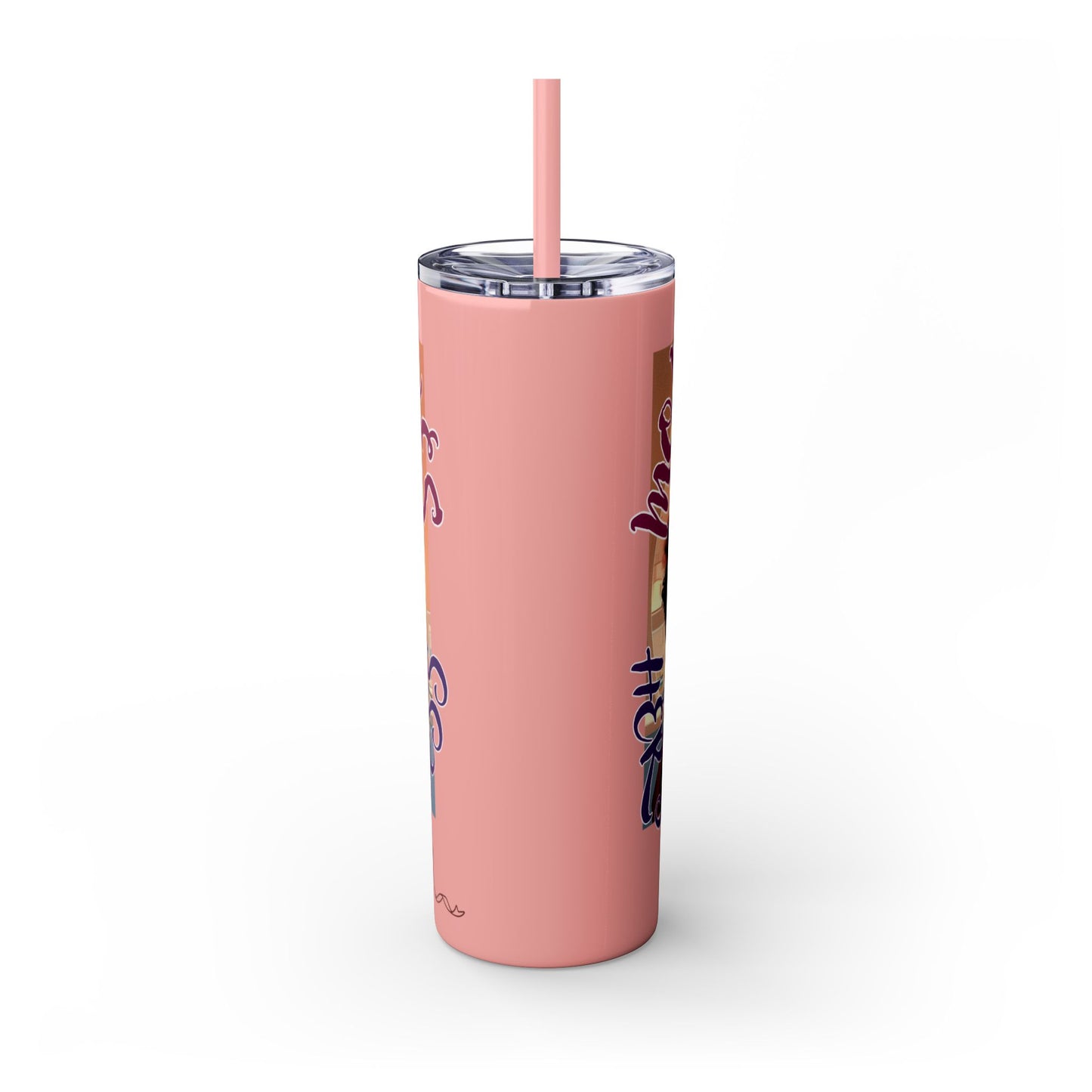 Mommy Loves: Skinny Tumbler with Straw, 20oz