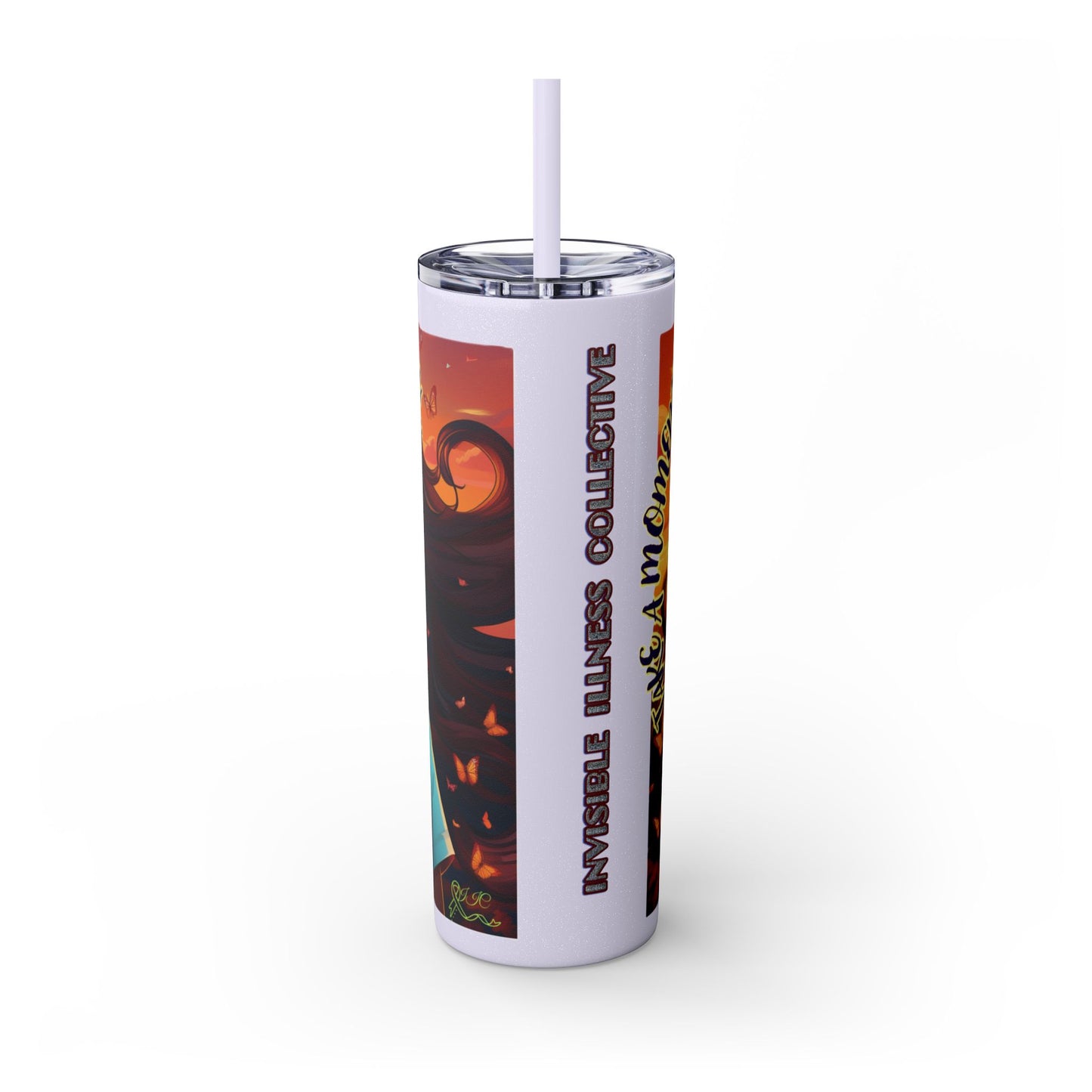 JUST BREATH: Skinny Tumbler with Straw, 20oz