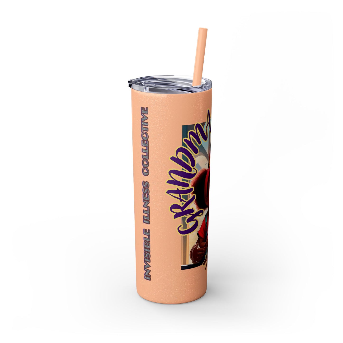 GRANDMA LOVES HER SICKLE PRINCESS - Skinny Tumbler with Straw, 20oz