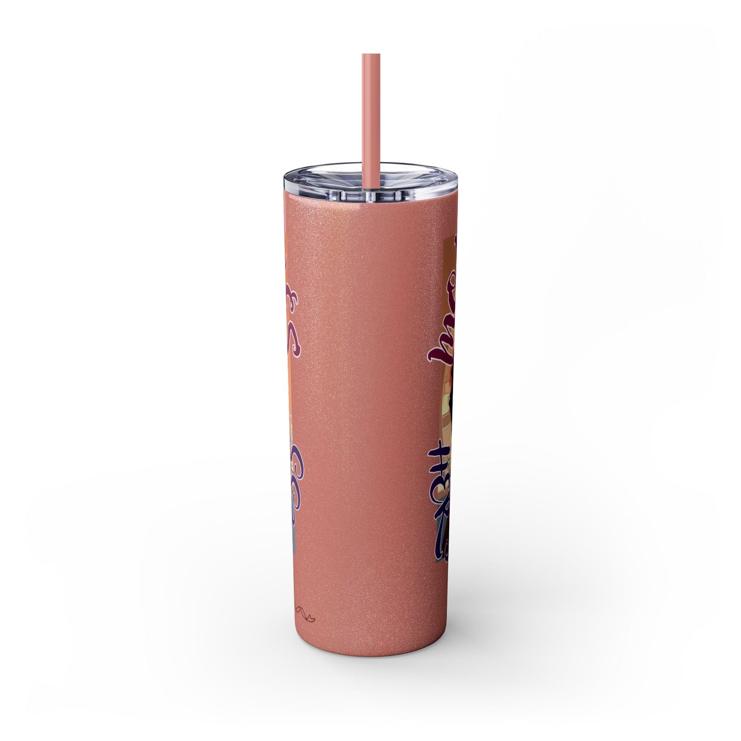 Mommy Loves: Skinny Tumbler with Straw, 20oz