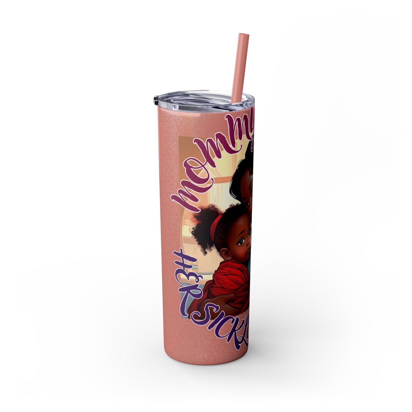 Mommy Loves: Skinny Tumbler with Straw, 20oz