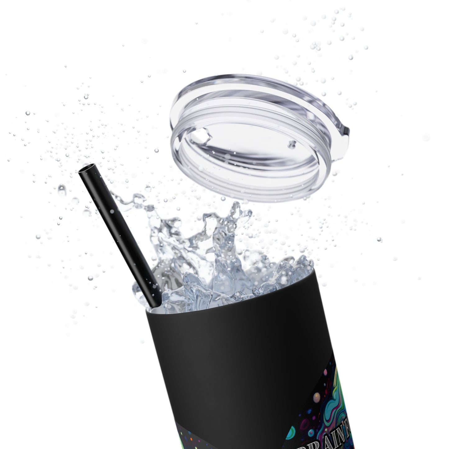 BRAIN FOG Skinny Tumbler with Straw, 20oz