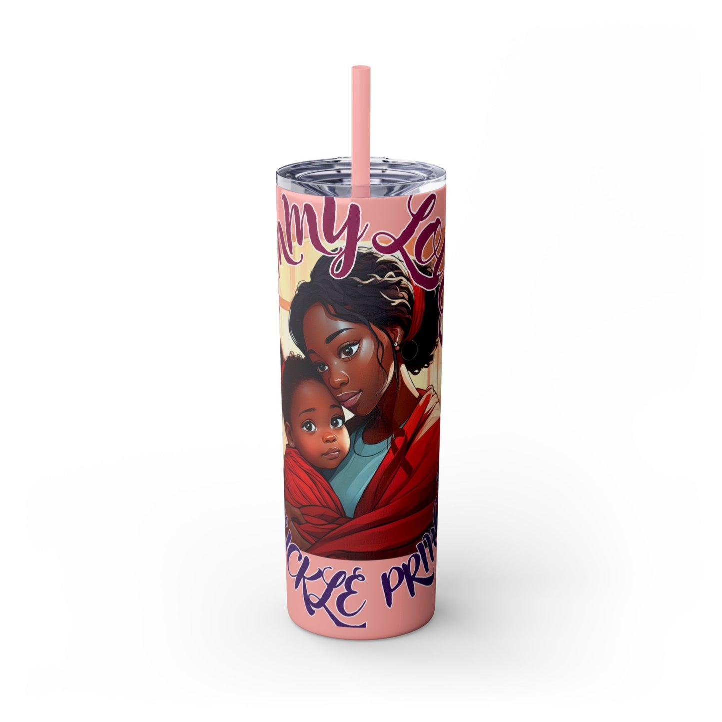 Mommy Loves: Skinny Tumbler with Straw, 20oz