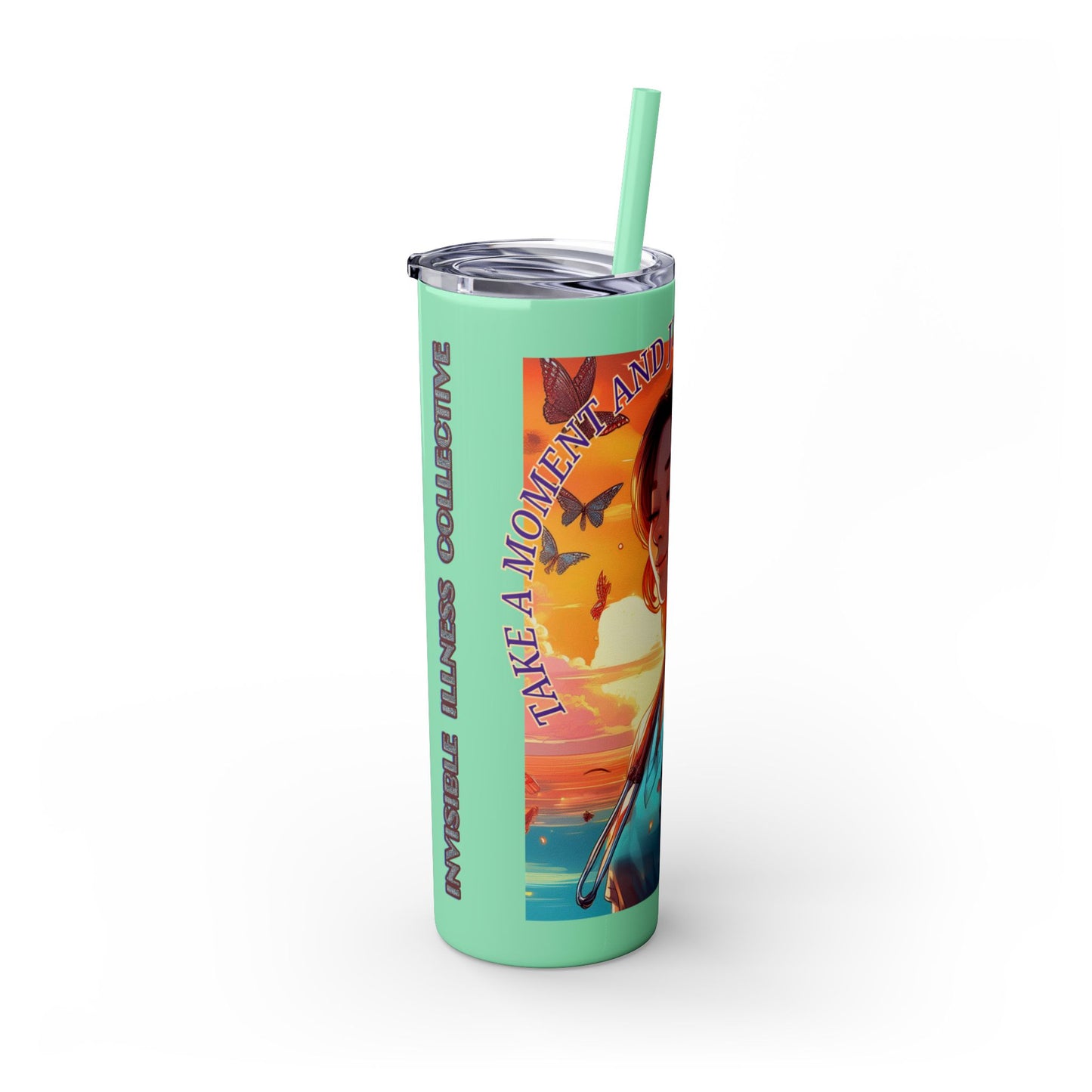 Just Breath: Nurses Rock! Collection Skinny Tumbler with Straw, 20oz