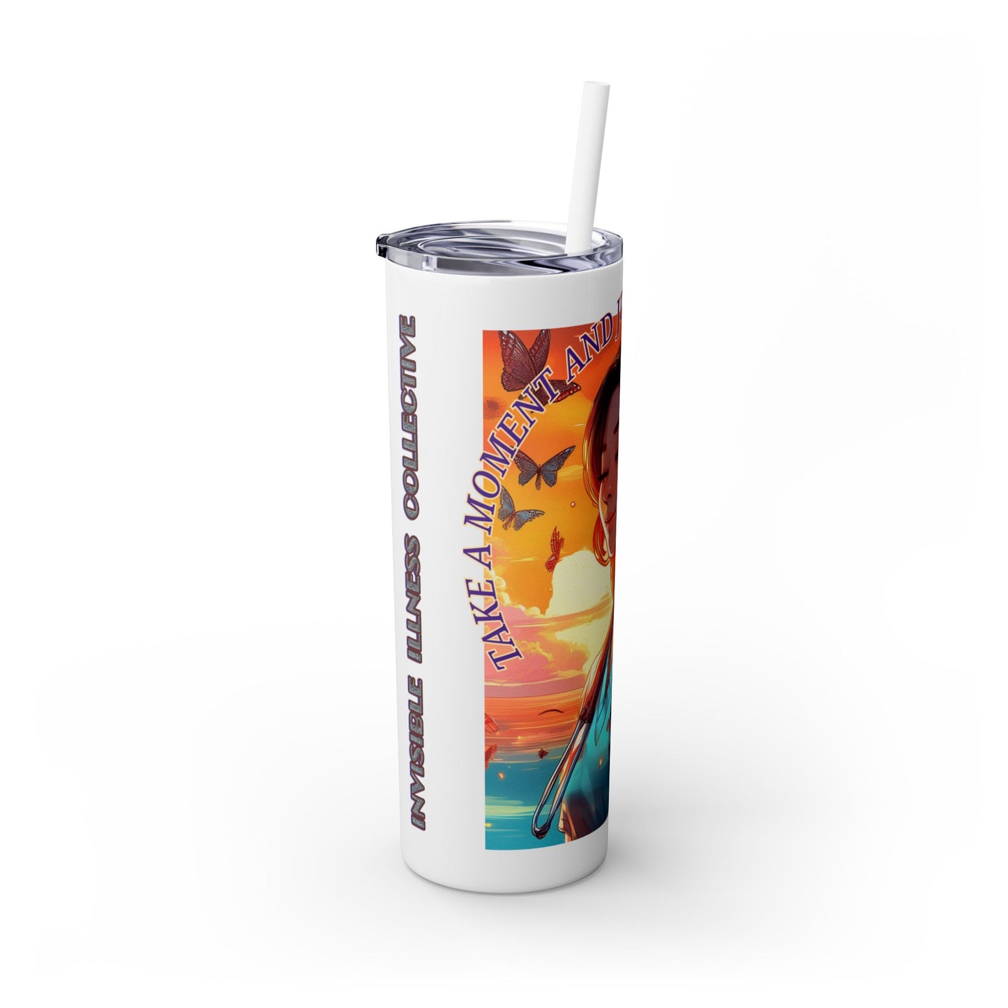 Just Breath: Nurses Rock! Collection Skinny Tumbler with Straw, 20oz