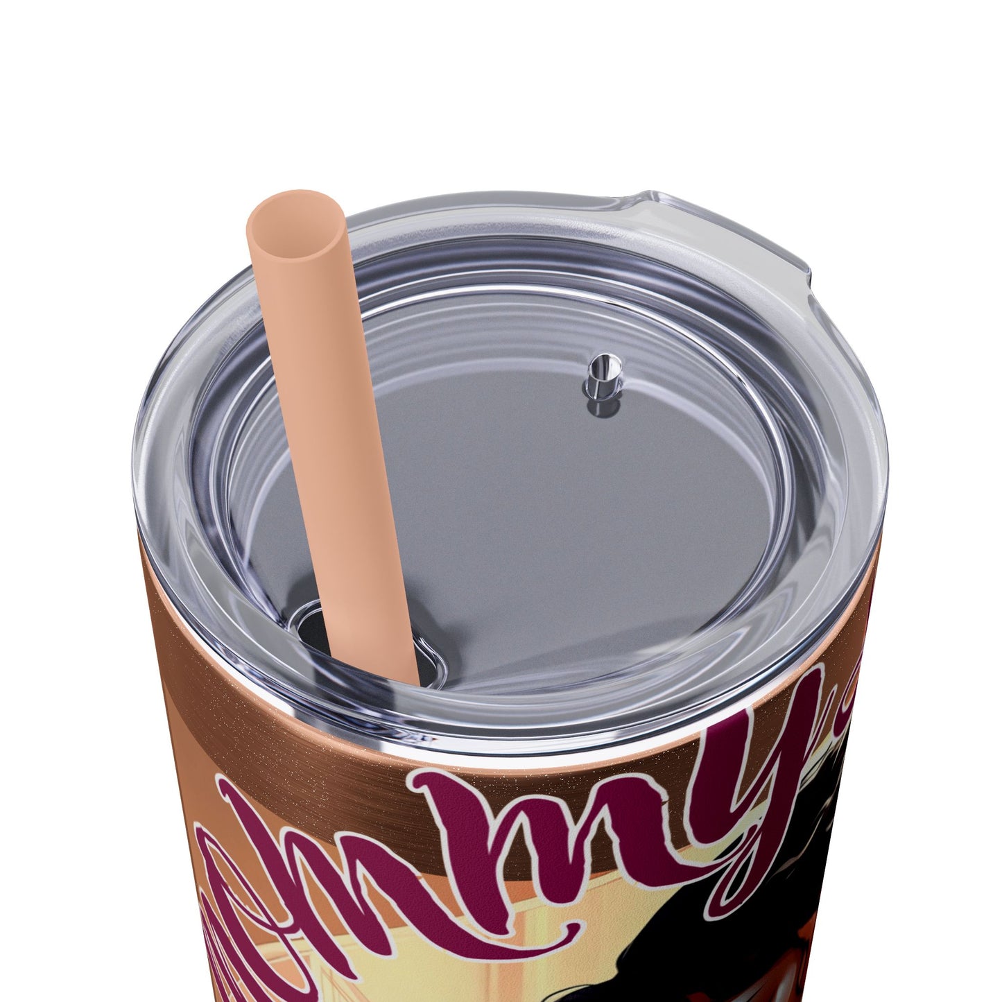 Mommy Loves: Skinny Tumbler with Straw, 20oz