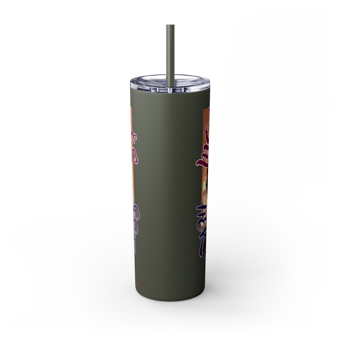 Mommy Loves: Skinny Tumbler with Straw, 20oz