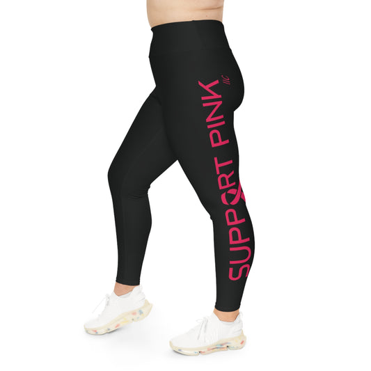 SUPPORT PINK 2 - Plus Size Leggings (AOP)