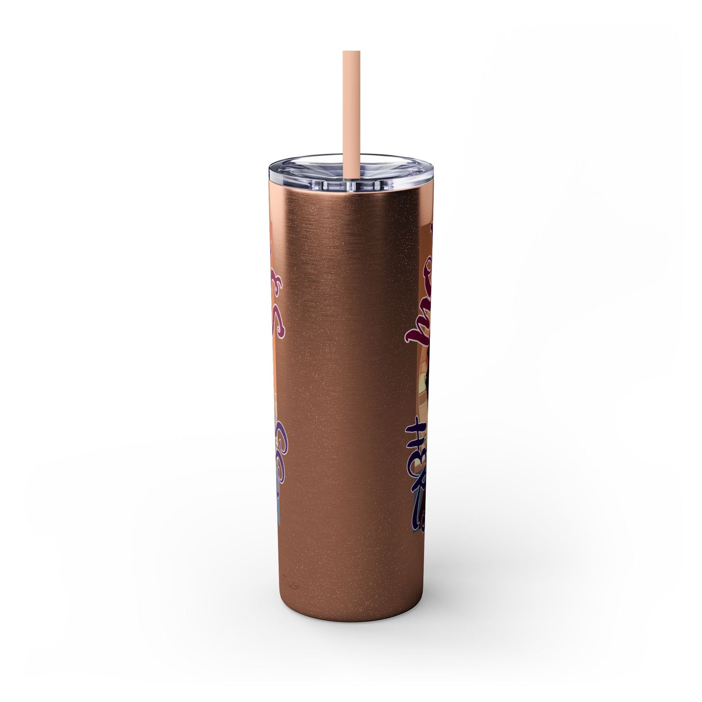 Mommy Loves: Skinny Tumbler with Straw, 20oz