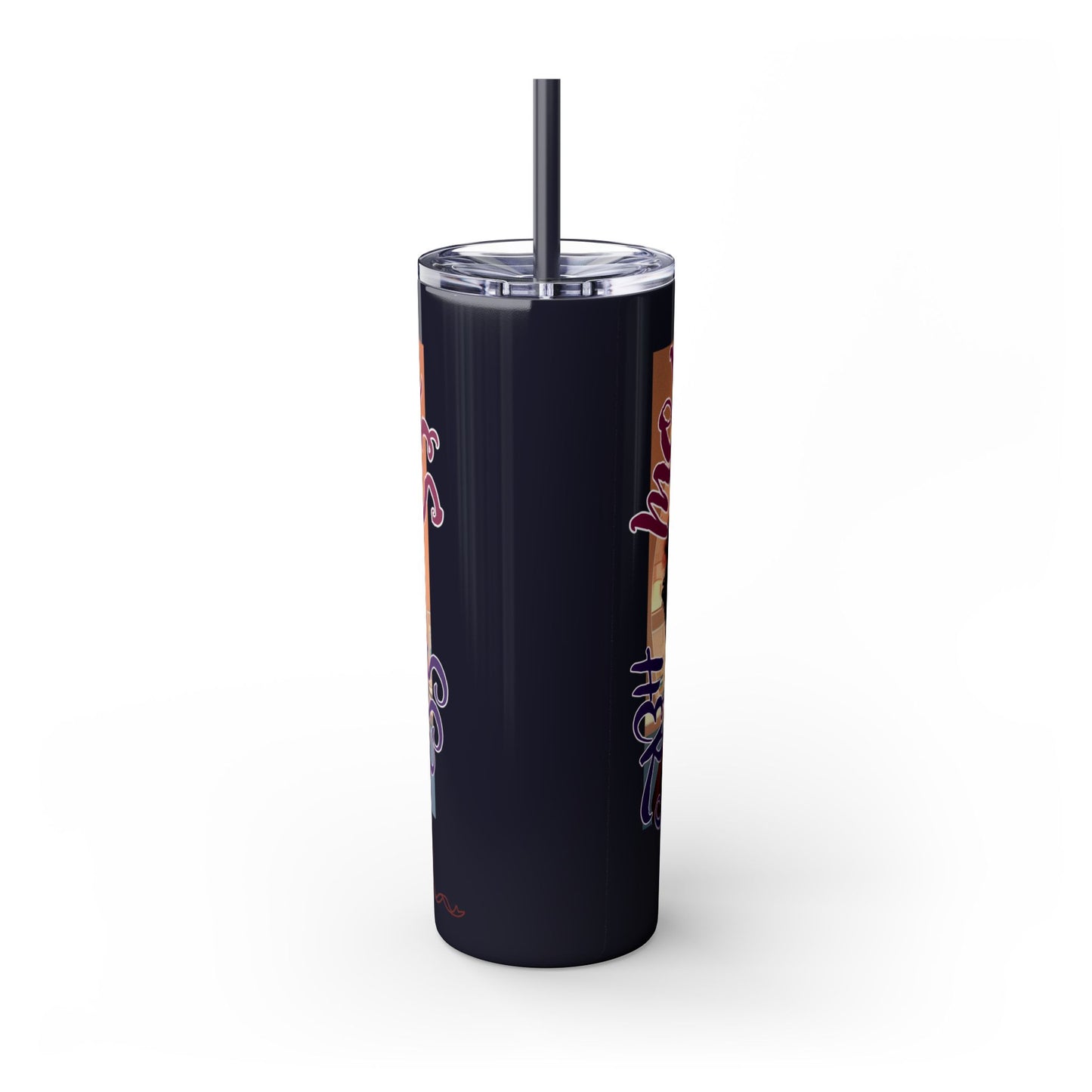 Mommy Loves: Skinny Tumbler with Straw, 20oz