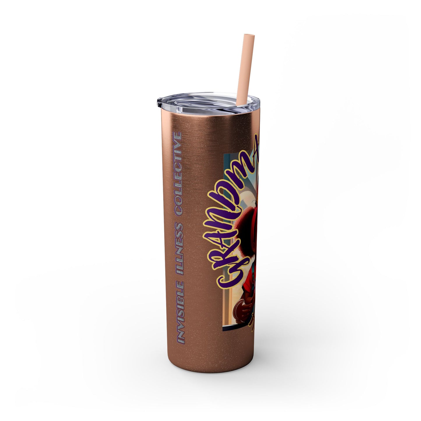 GRANDMA LOVES HER SICKLE PRINCESS - Skinny Tumbler with Straw, 20oz