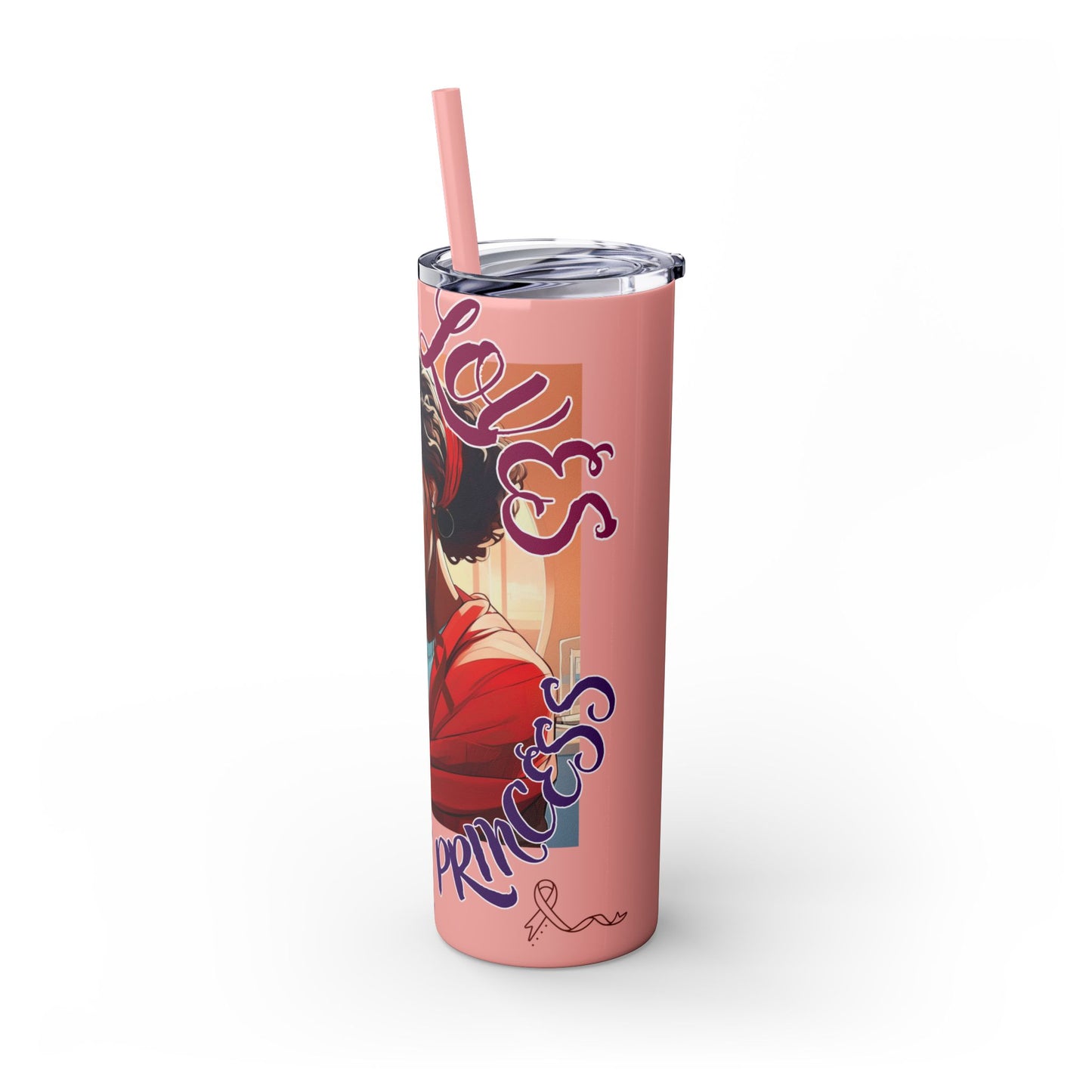 Mommy Loves: Skinny Tumbler with Straw, 20oz