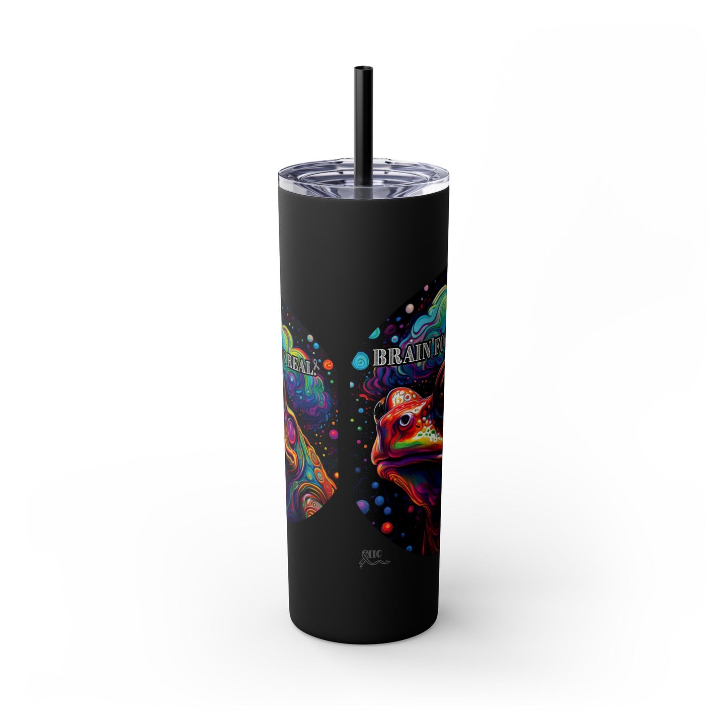 BRAIN FOG Skinny Tumbler with Straw, 20oz