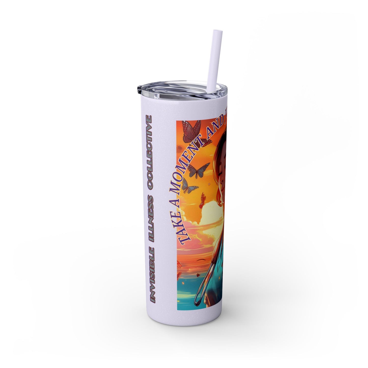 Just Breath: Nurses Rock! Collection Skinny Tumbler with Straw, 20oz