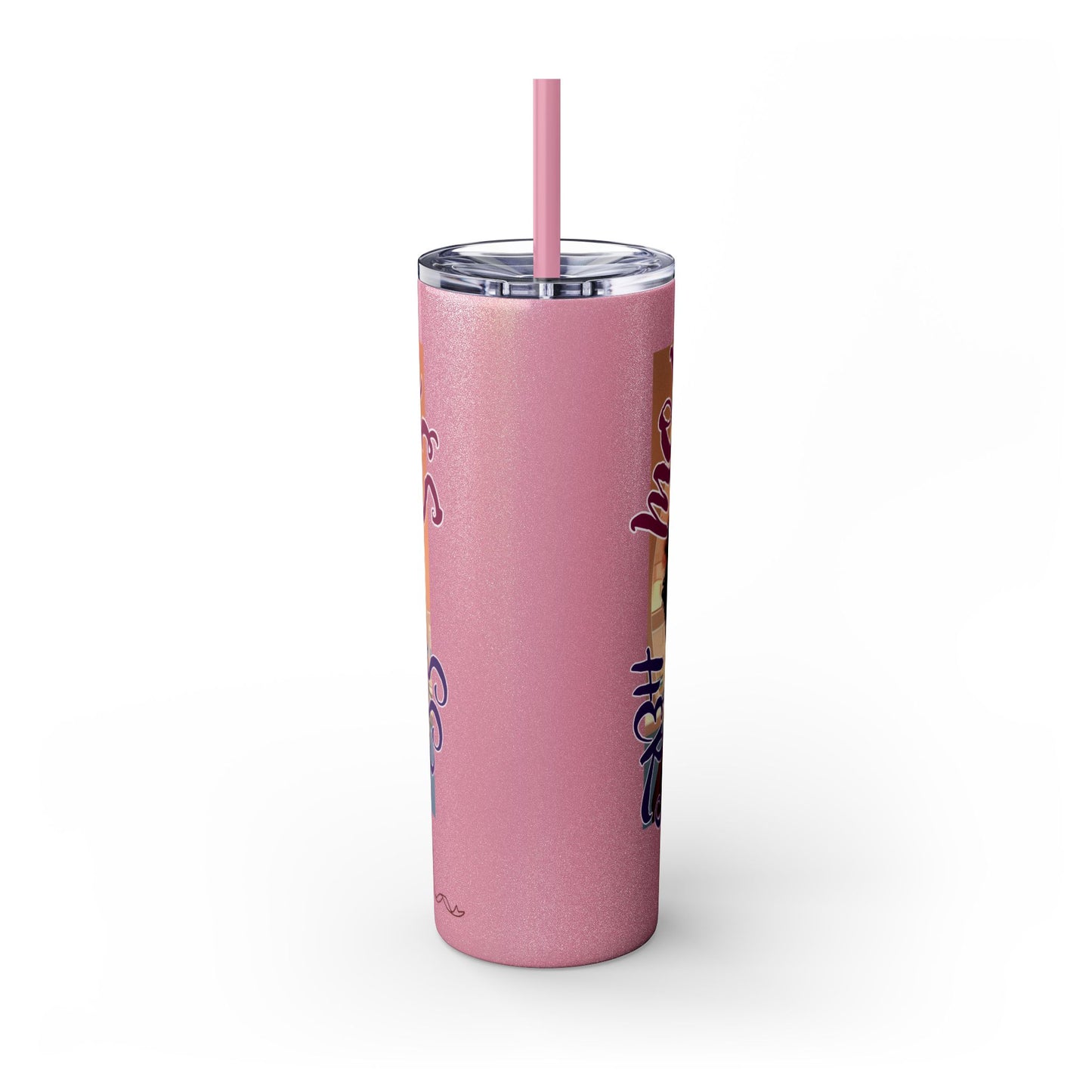 Mommy Loves: Skinny Tumbler with Straw, 20oz