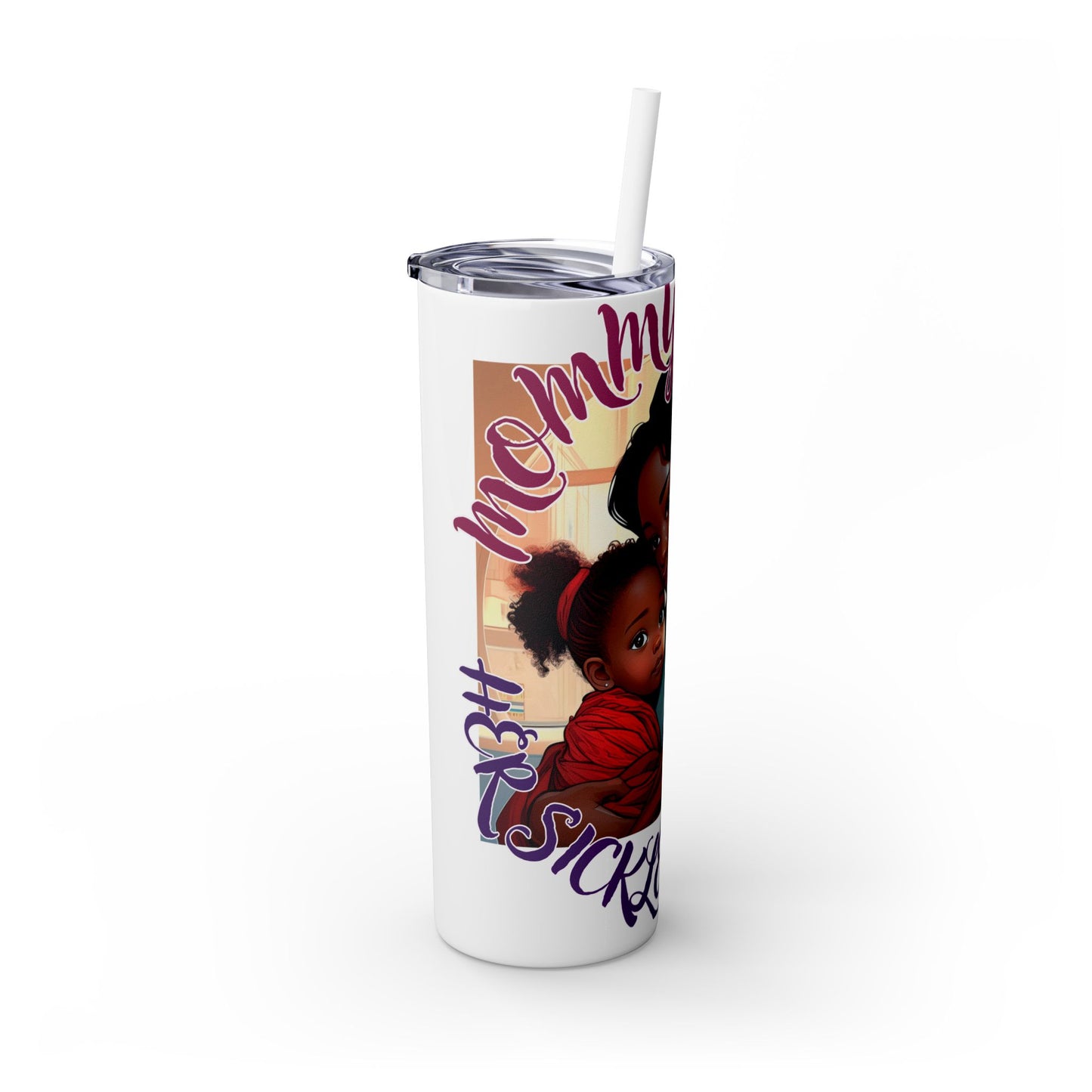 Mommy Loves: Skinny Tumbler with Straw, 20oz