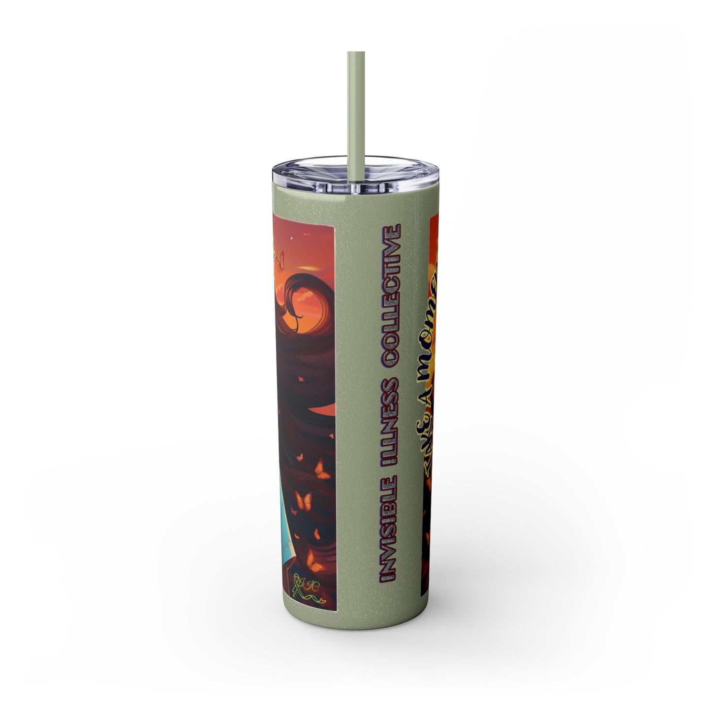 JUST BREATH: Skinny Tumbler with Straw, 20oz