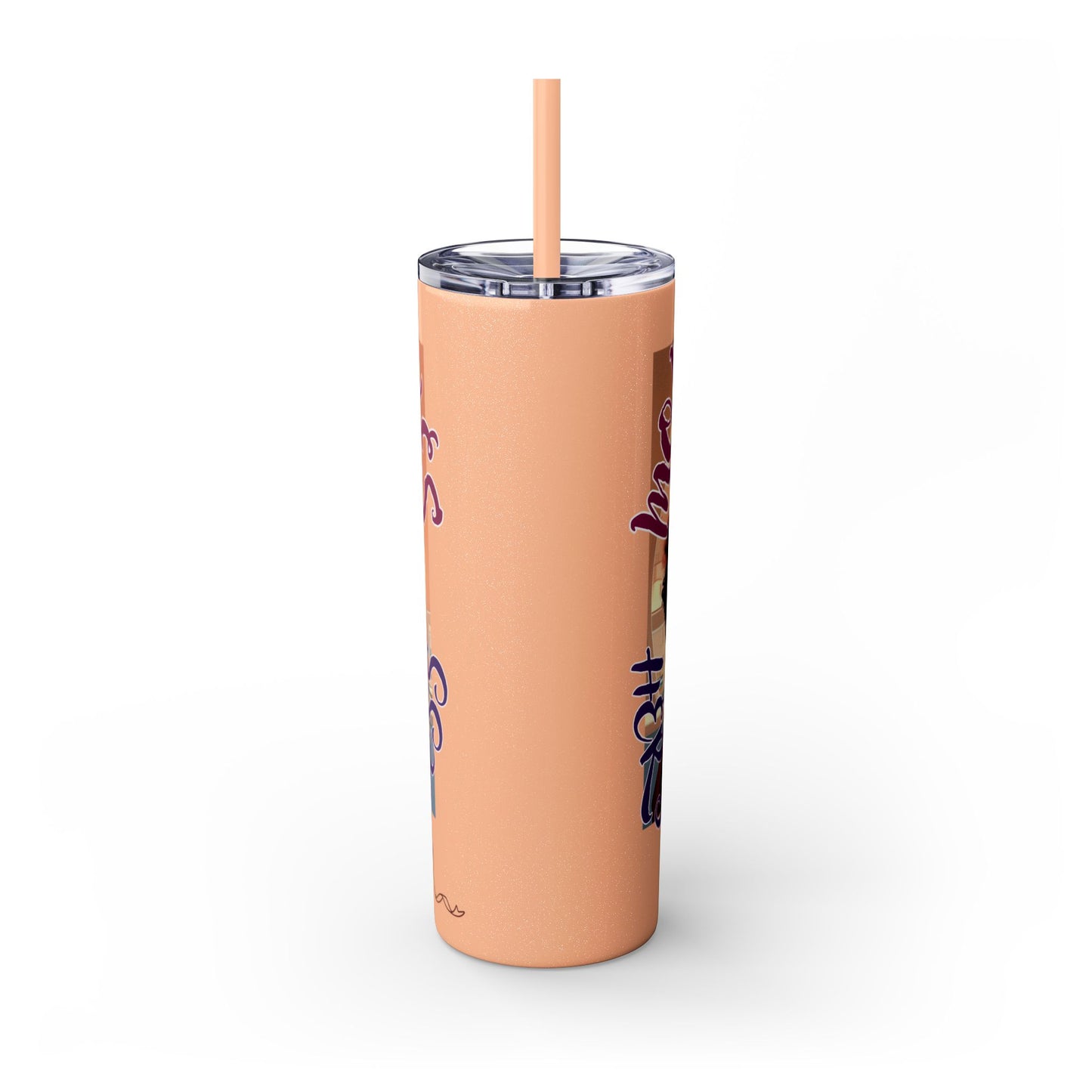 Mommy Loves: Skinny Tumbler with Straw, 20oz