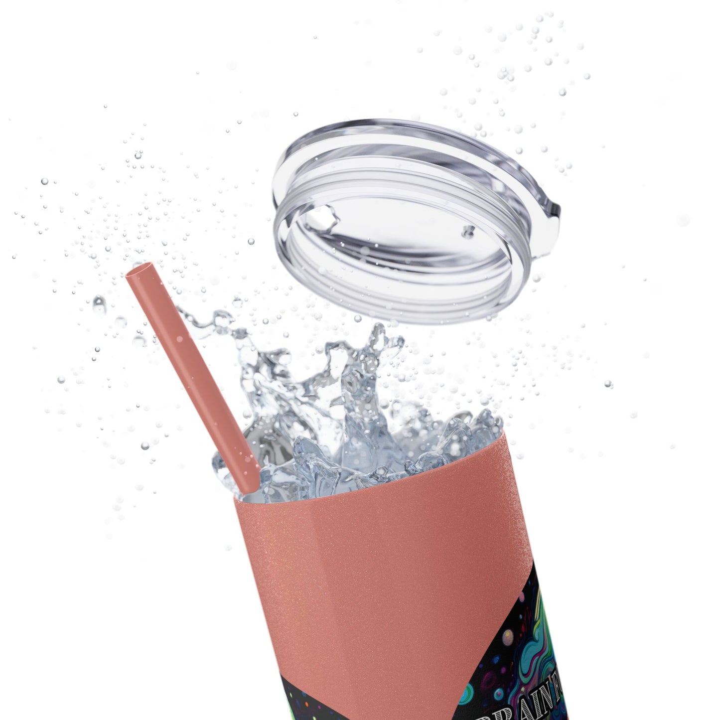 BRAIN FOG Skinny Tumbler with Straw, 20oz