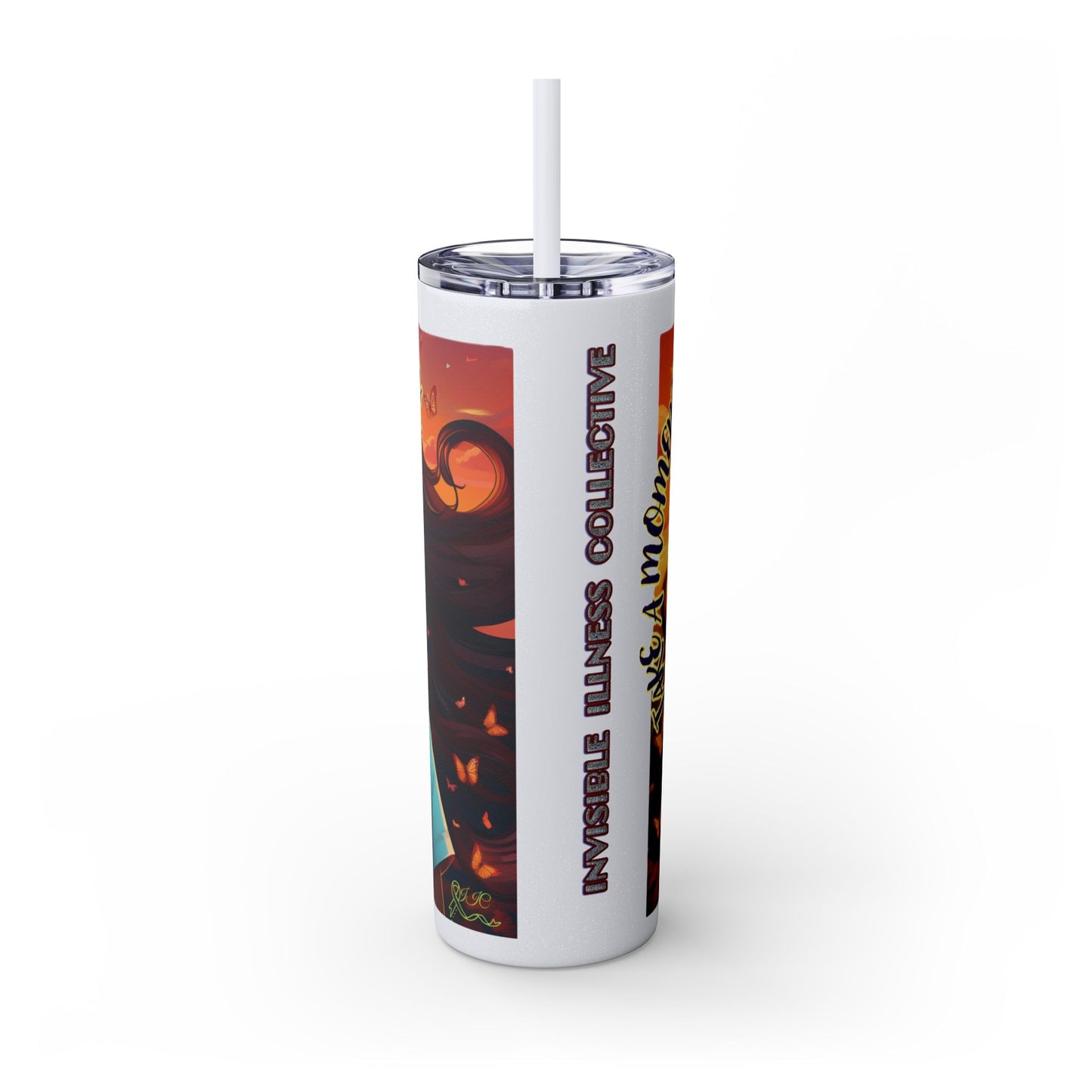 JUST BREATH: Skinny Tumbler with Straw, 20oz