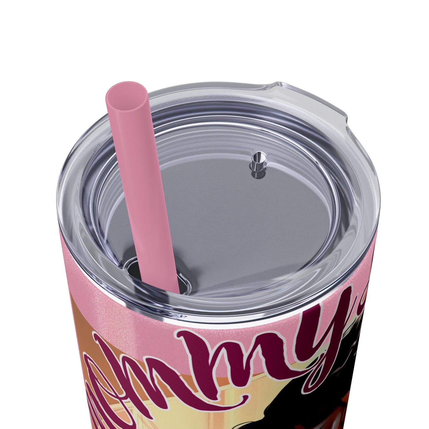 Mommy Loves: Skinny Tumbler with Straw, 20oz