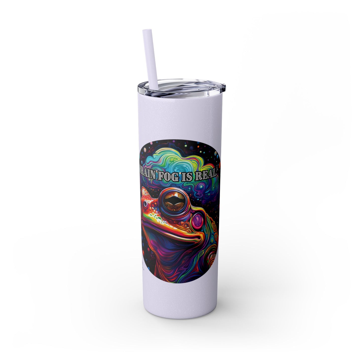 BRAIN FOG Skinny Tumbler with Straw, 20oz