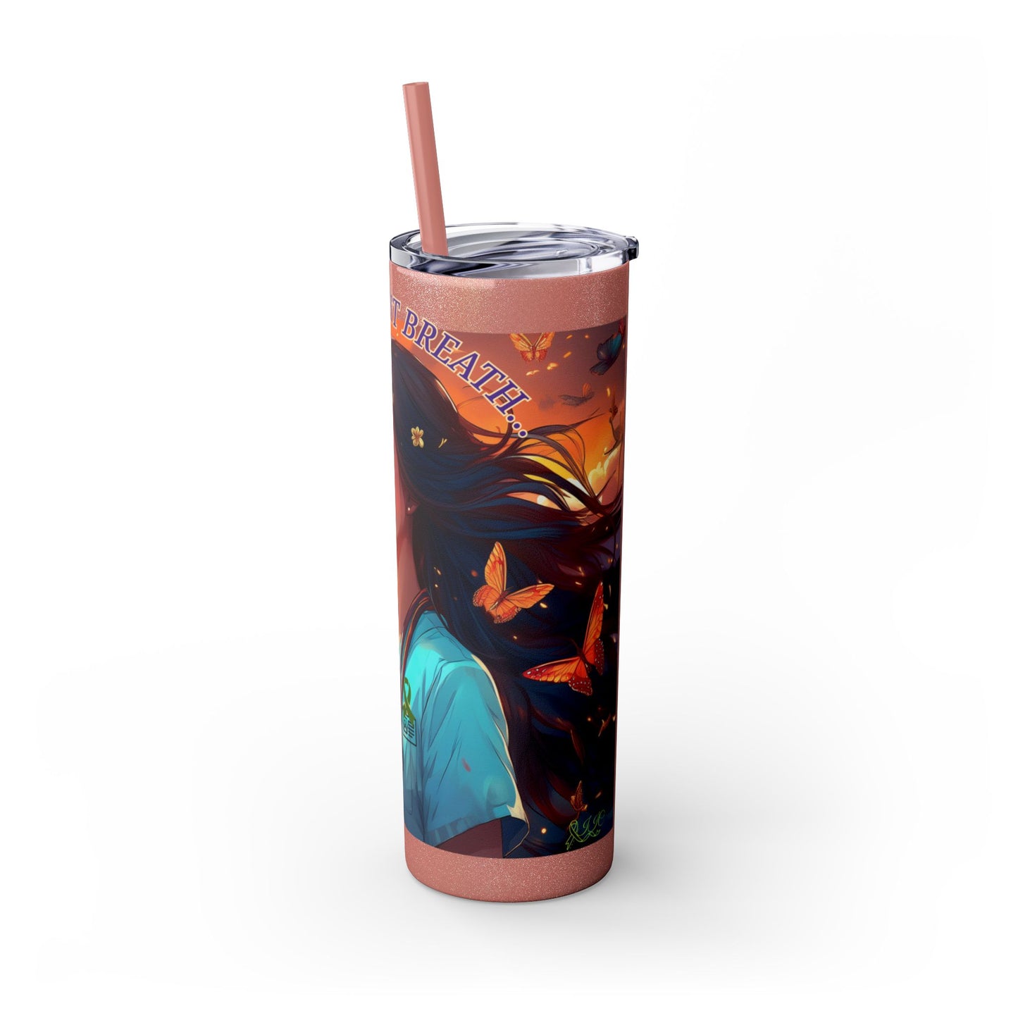 Just Breath: Nurses Rock! Collection Skinny Tumbler with Straw, 20oz