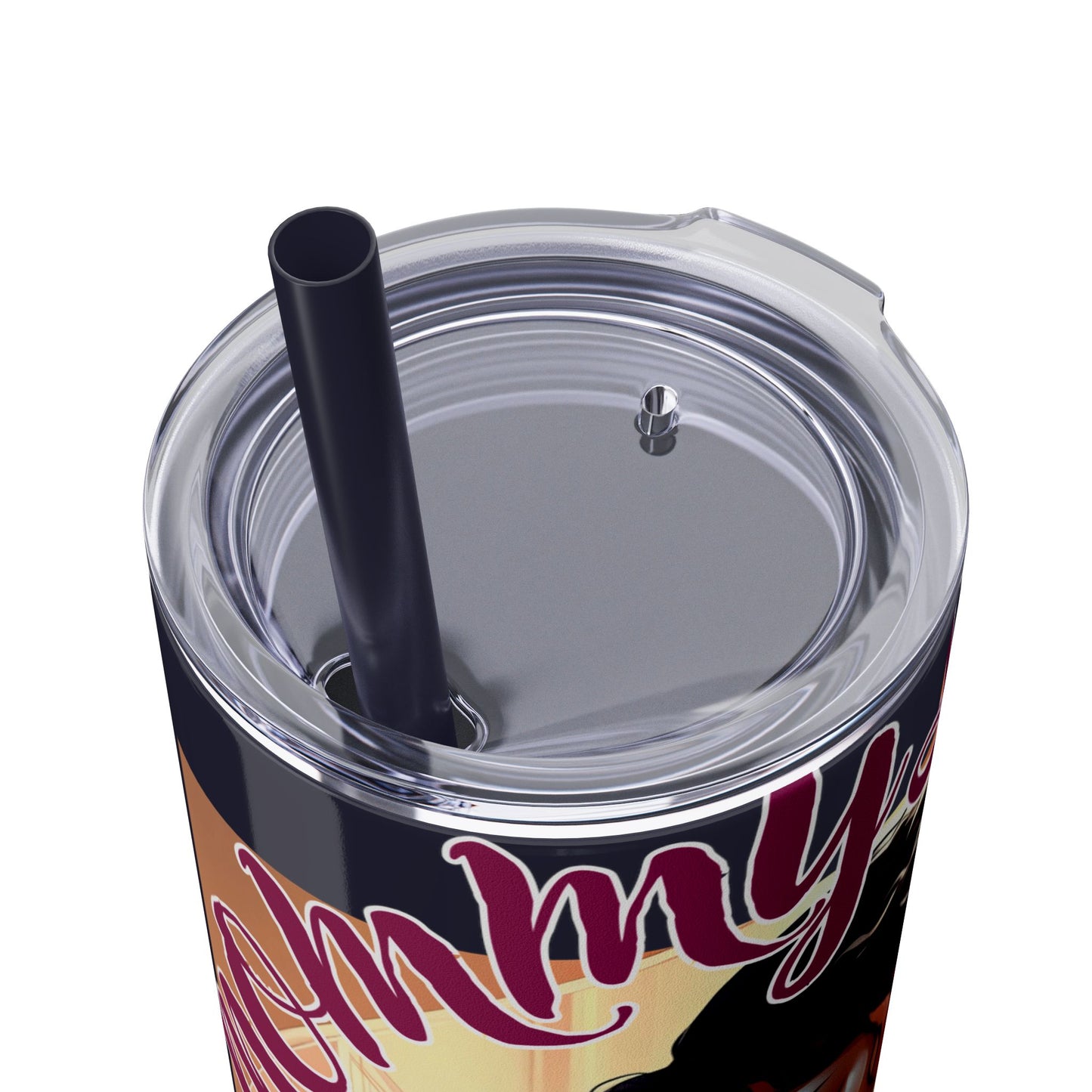 Mommy Loves: Skinny Tumbler with Straw, 20oz