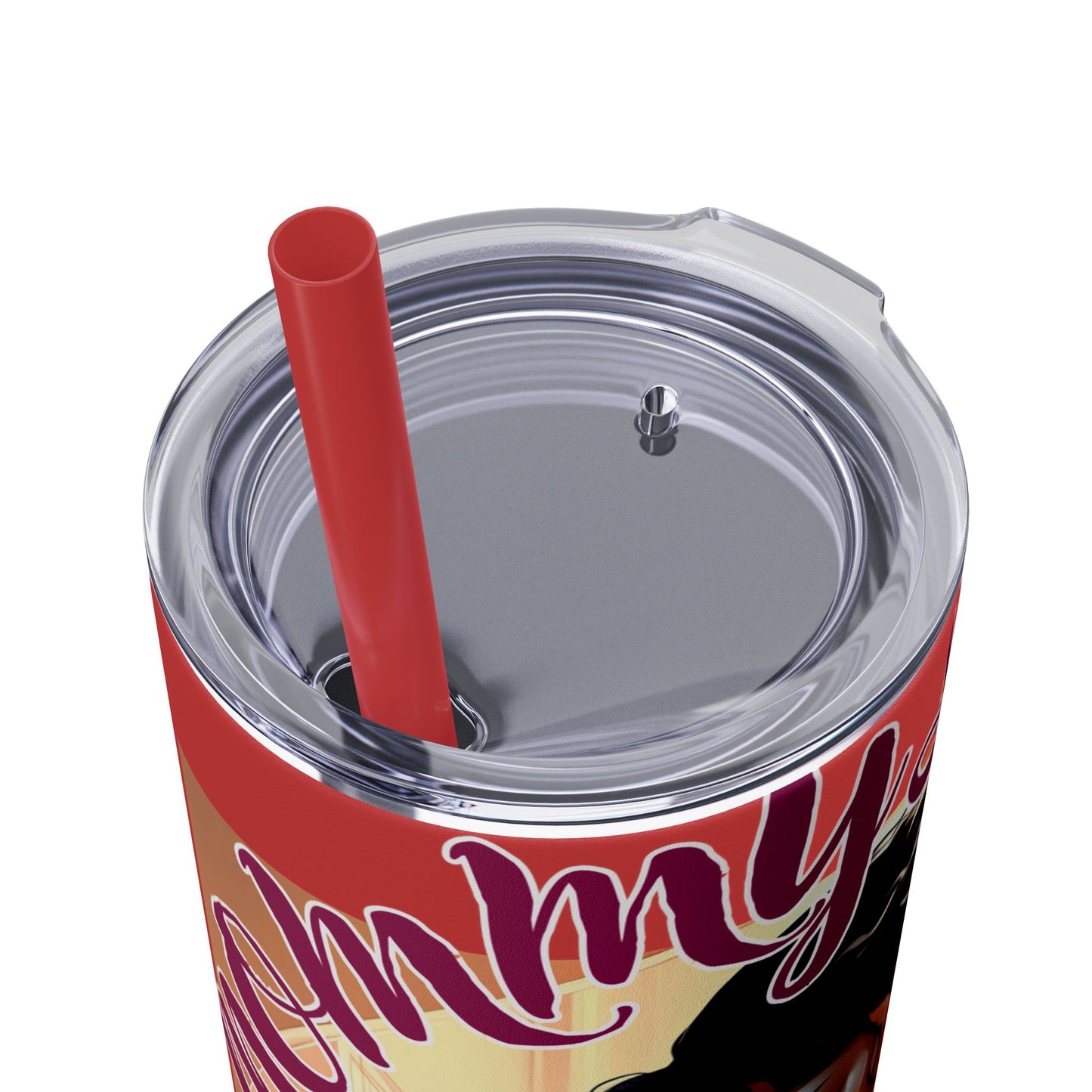 Mommy Loves: Skinny Tumbler with Straw, 20oz