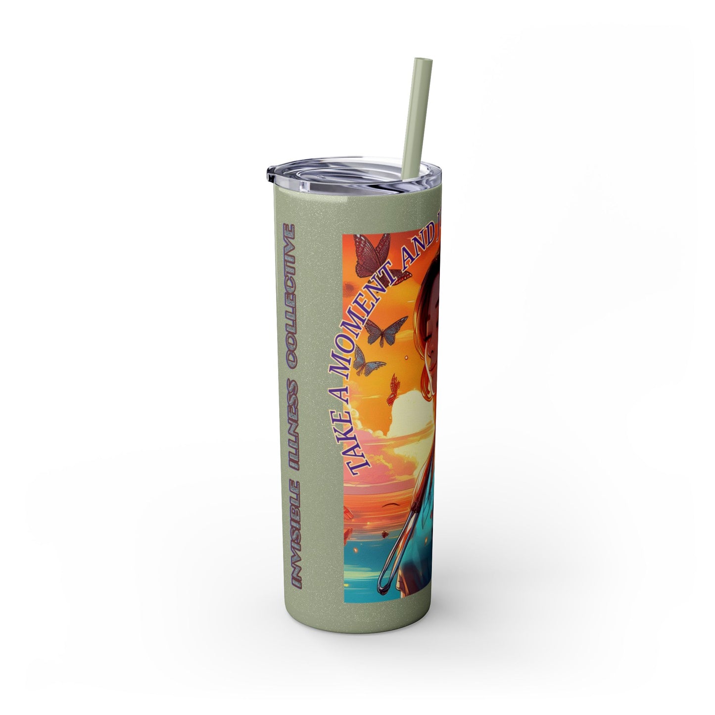 Just Breath: Nurses Rock! Collection Skinny Tumbler with Straw, 20oz