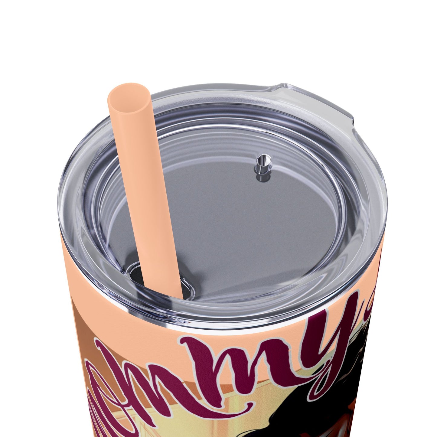 Mommy Loves: Skinny Tumbler with Straw, 20oz