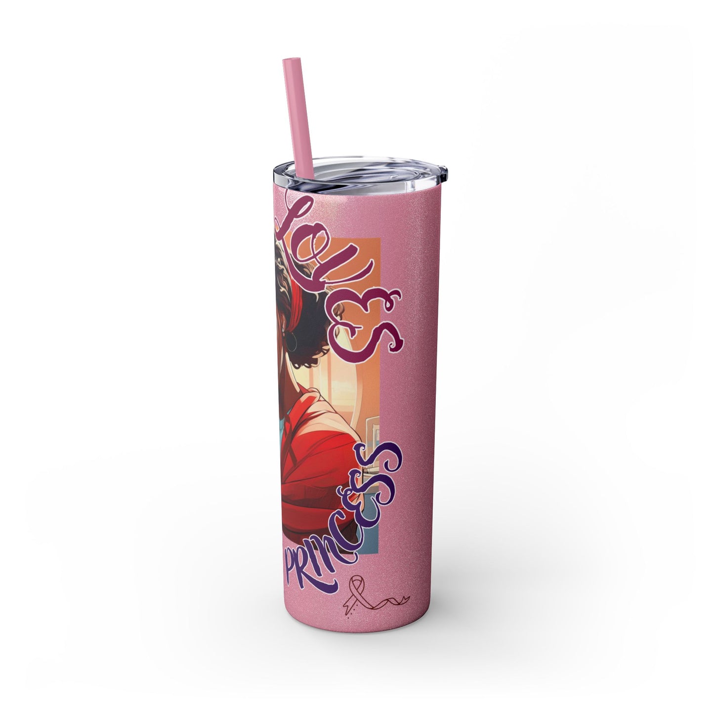 Mommy Loves: Skinny Tumbler with Straw, 20oz