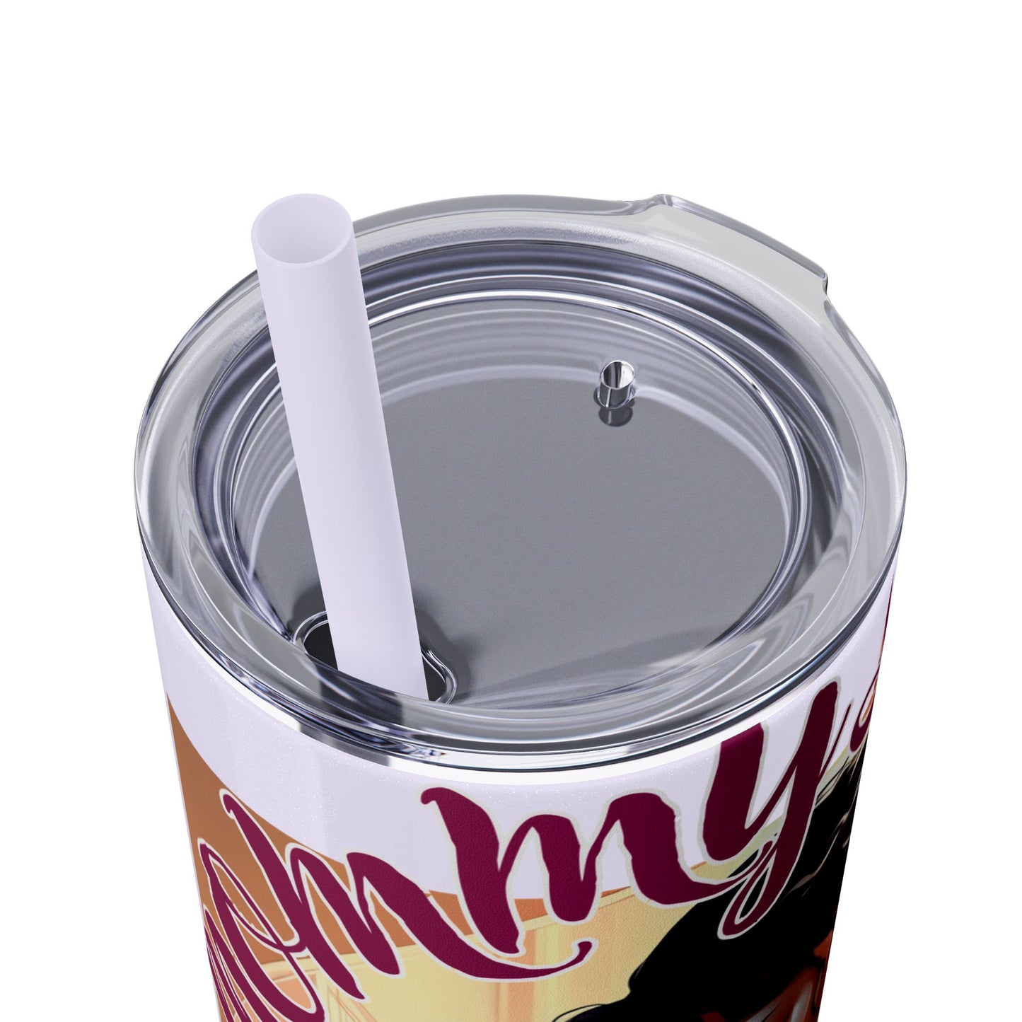 Mommy Loves: Skinny Tumbler with Straw, 20oz