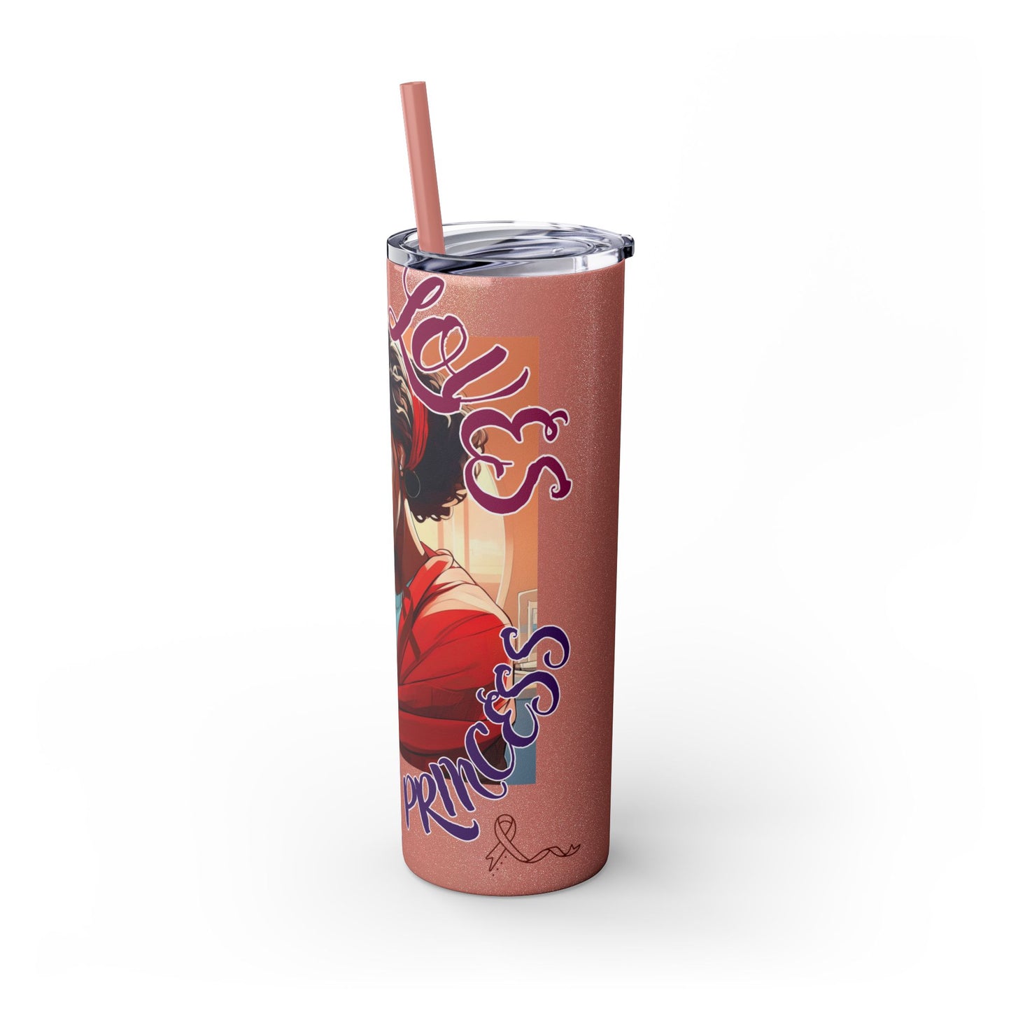 Mommy Loves: Skinny Tumbler with Straw, 20oz