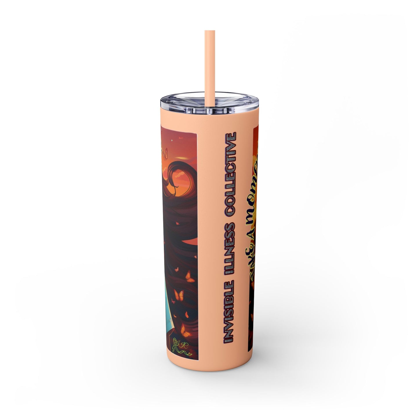 JUST BREATH: Skinny Tumbler with Straw, 20oz