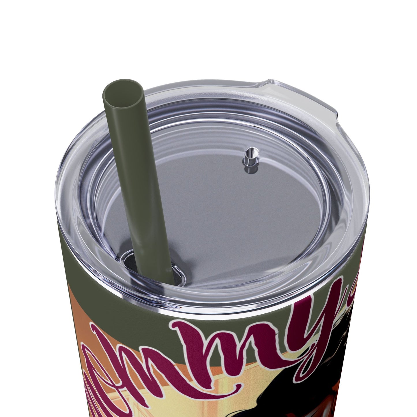 Mommy Loves: Skinny Tumbler with Straw, 20oz