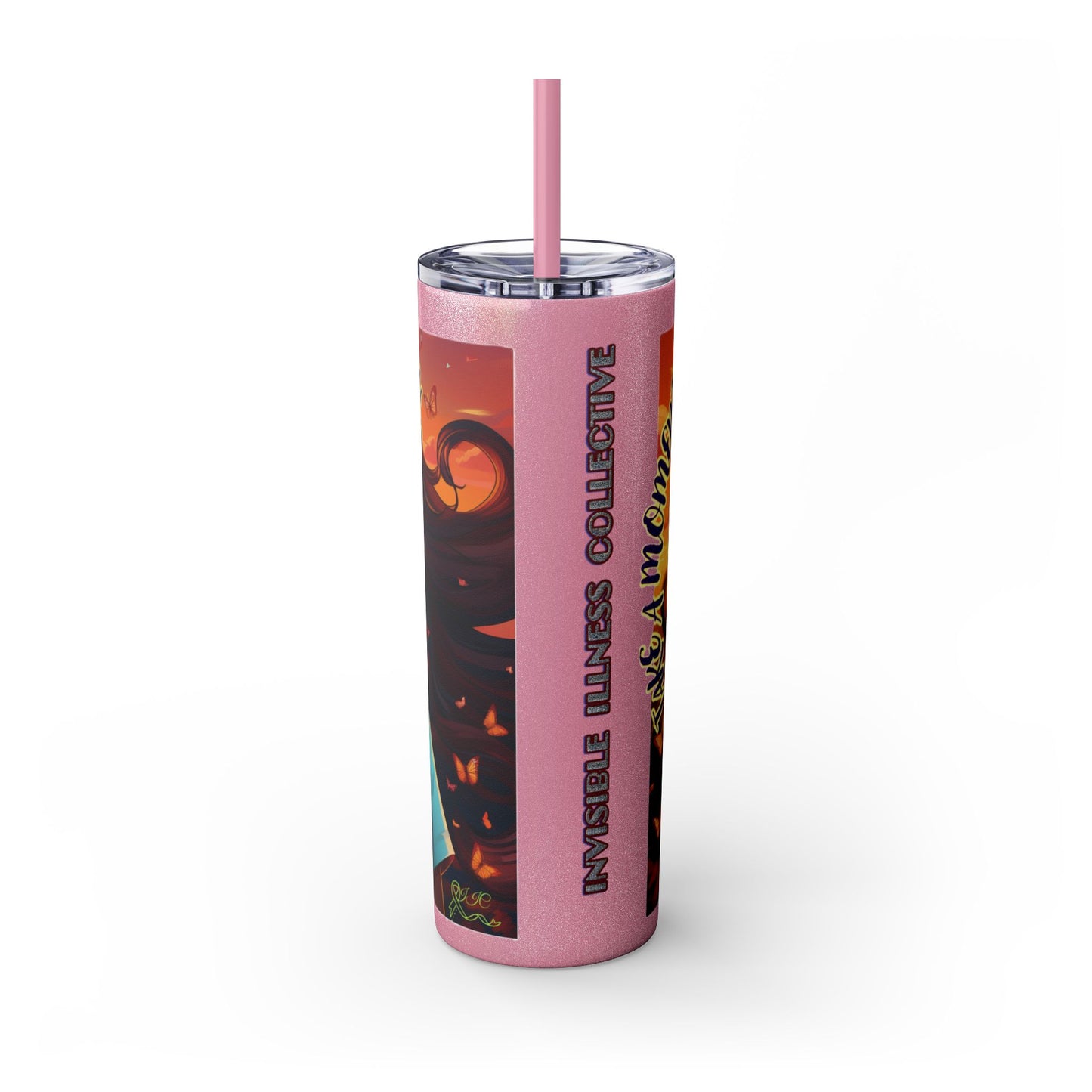 JUST BREATH: Skinny Tumbler with Straw, 20oz