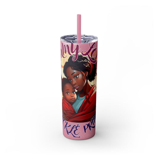 Mommy Loves: Skinny Tumbler with Straw, 20oz